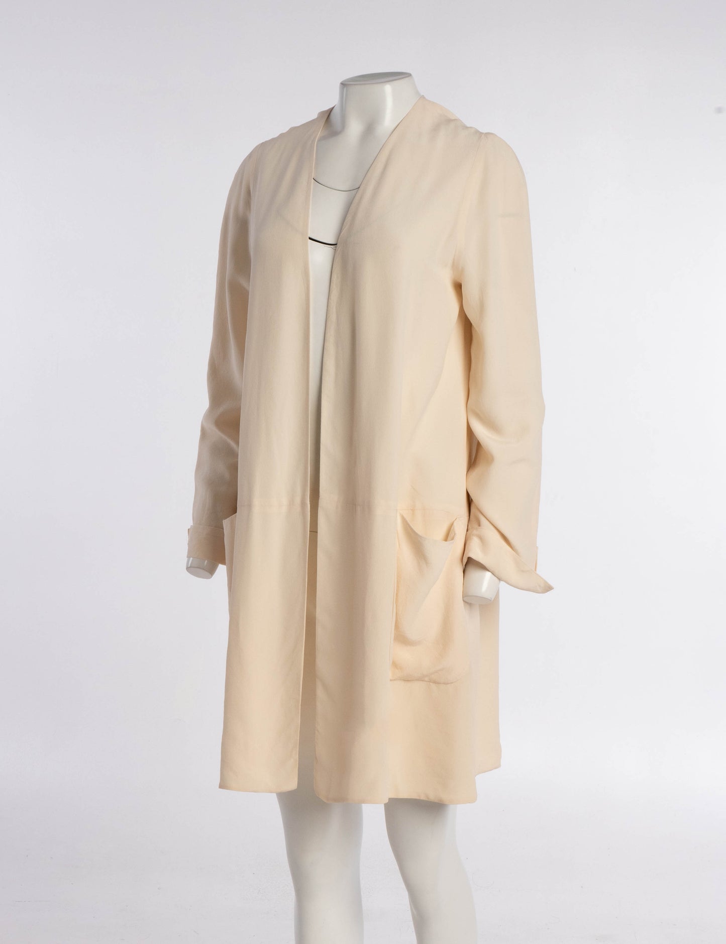 Chloé, Karl Lagerfeld Era S/S 1994 Cream Silk Duster Jacket