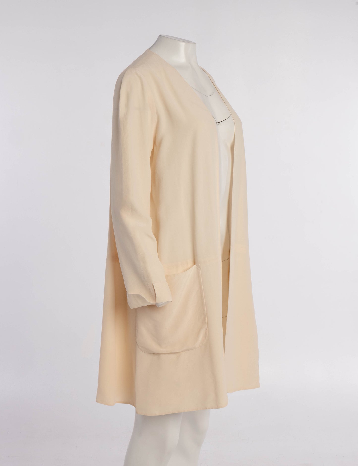 Chloé, Karl Lagerfeld Era S/S 1994 Cream Silk Duster Jacket