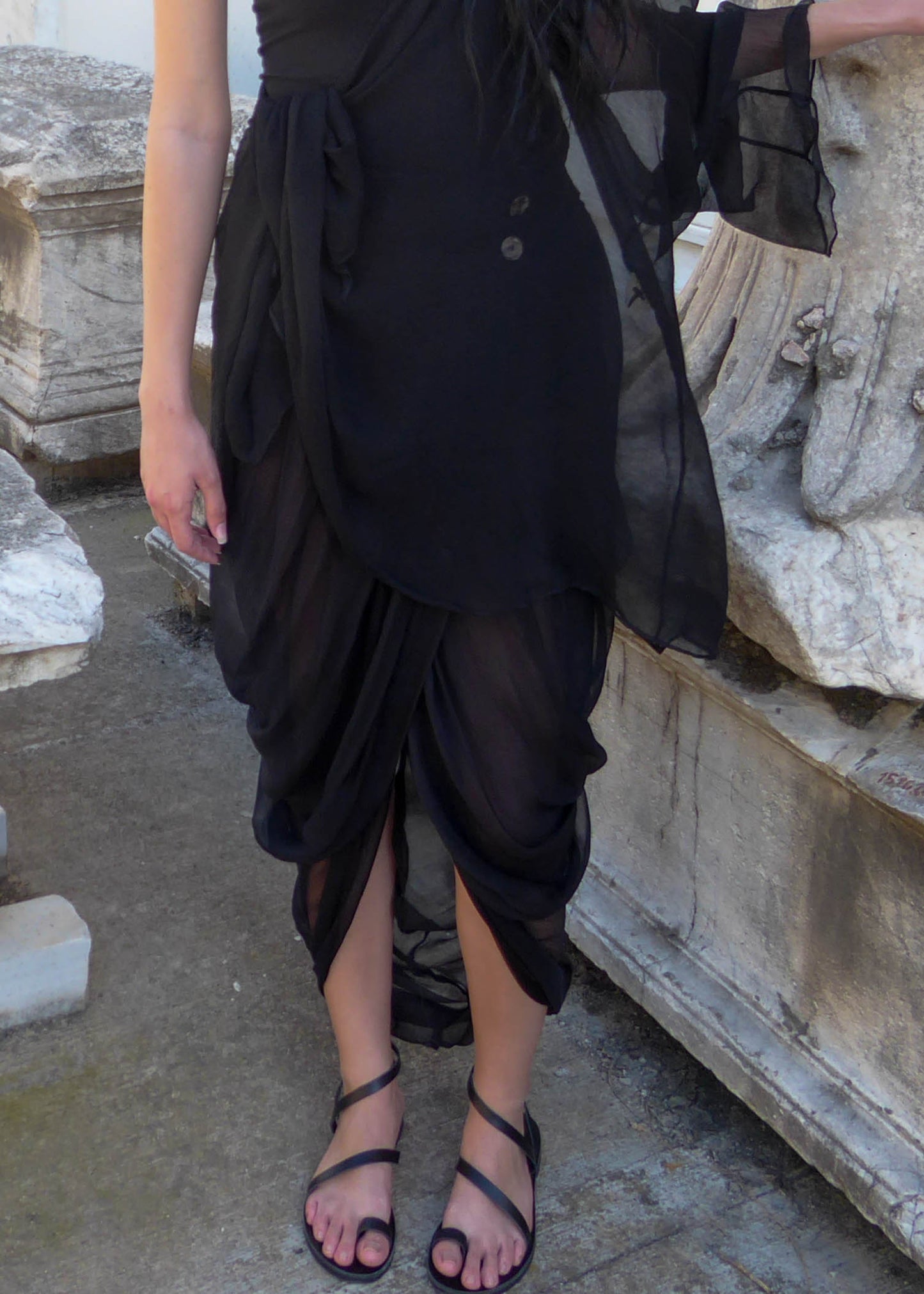 Celia Phillips Black Silk 'Hypnos' Skirt
