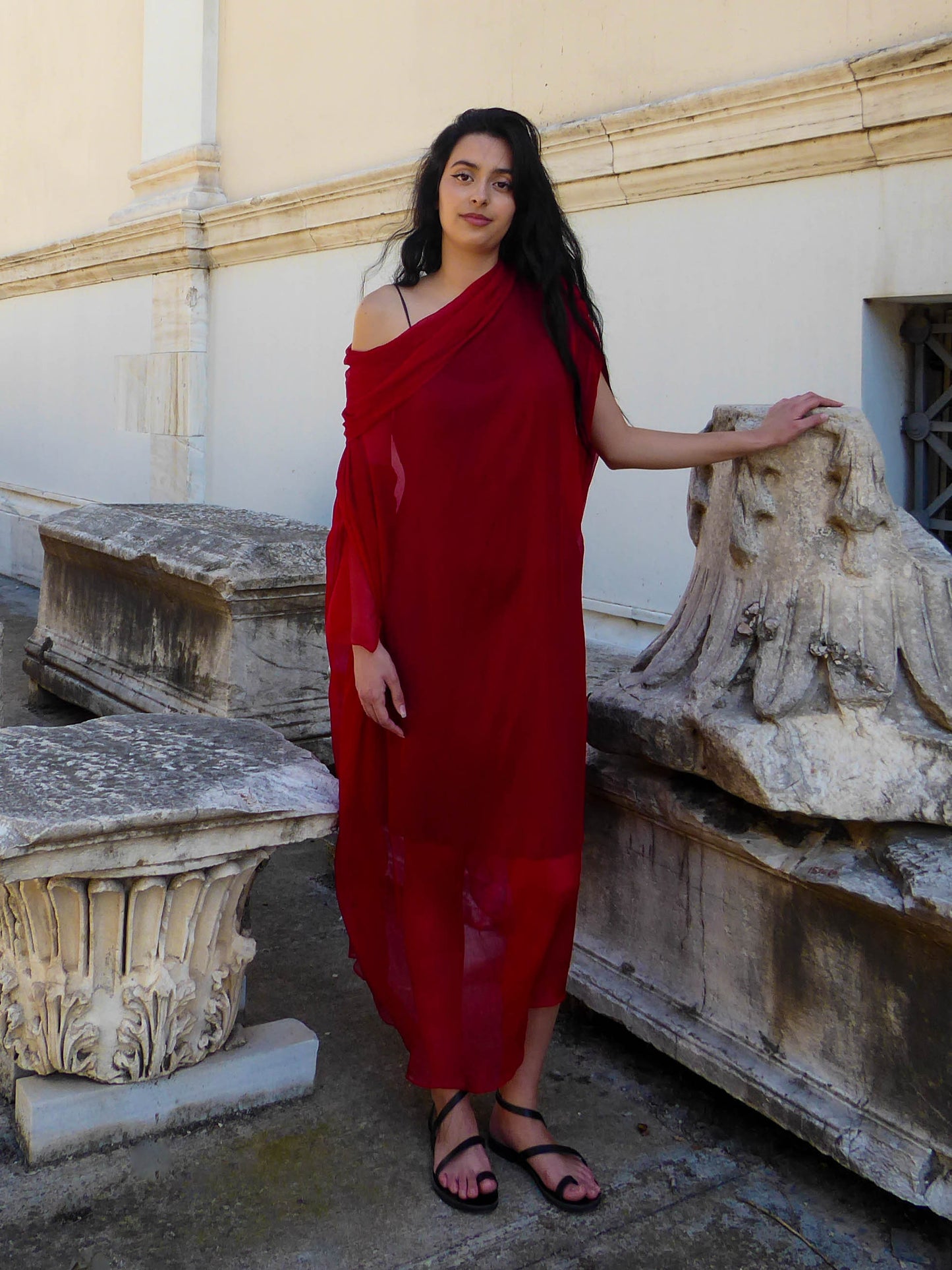 Celia Phillips Red Silk 'Atropos' Dress