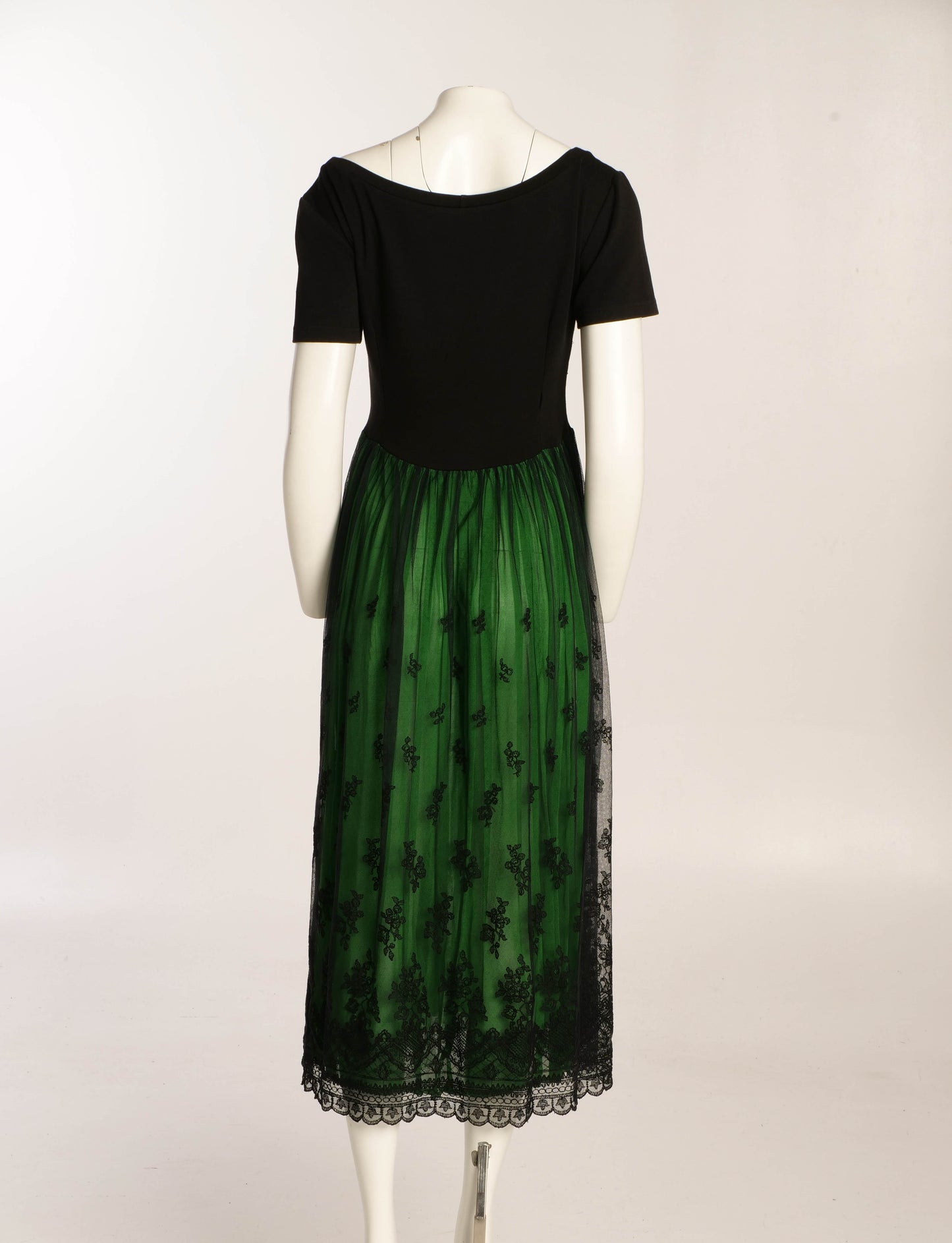 Dolce & Gabbana S/S 1989 Black and Green Dress with Lace Skirt