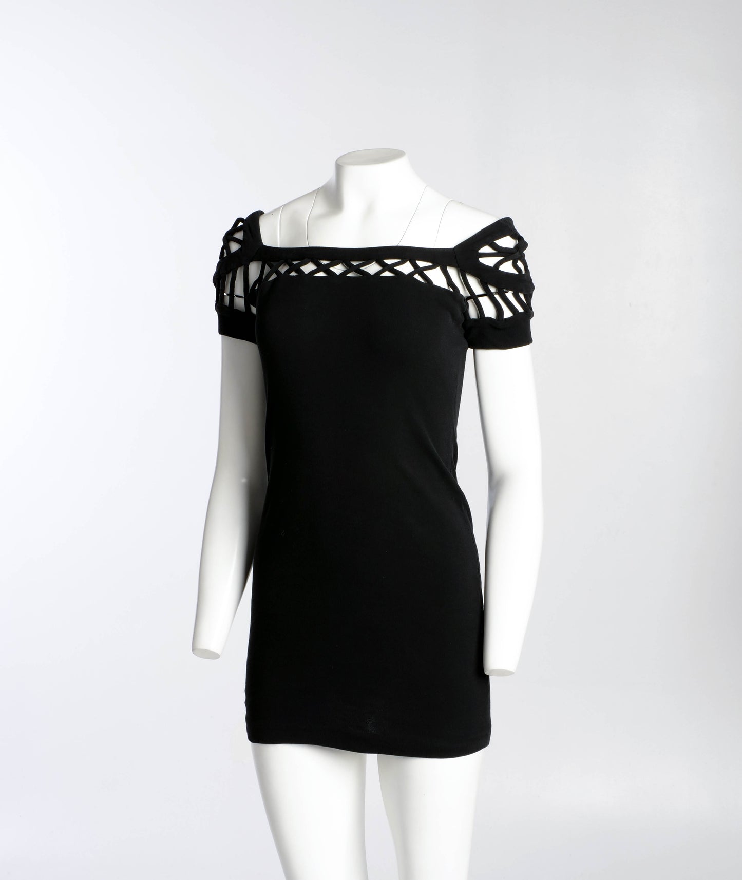 Sybilla Maglia Black Web Shoulder Dress