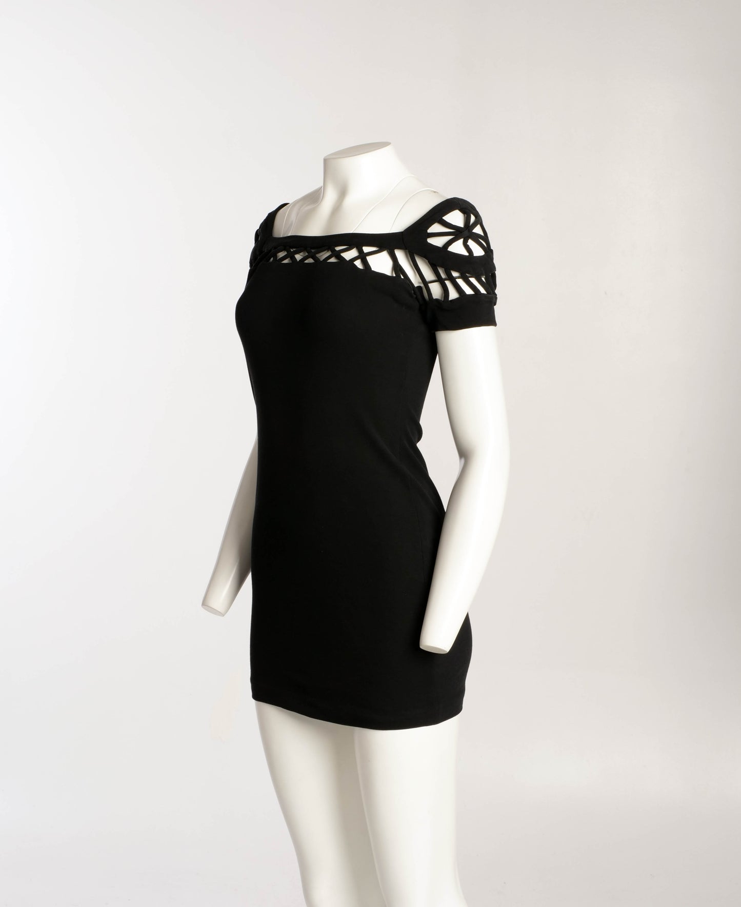 Sybilla Maglia Black Web Shoulder Dress