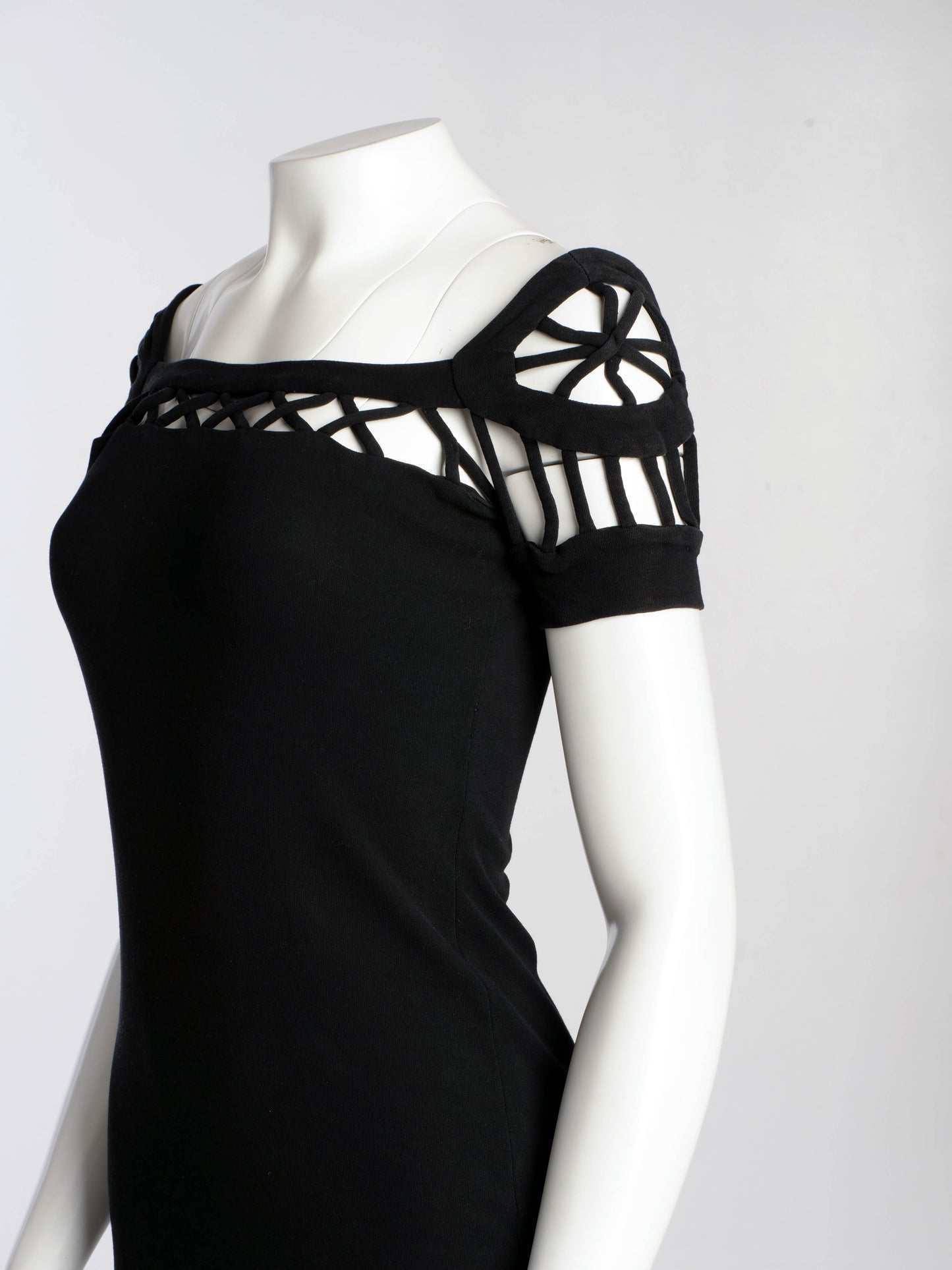 Sybilla Maglia Black Web Shoulder Dress