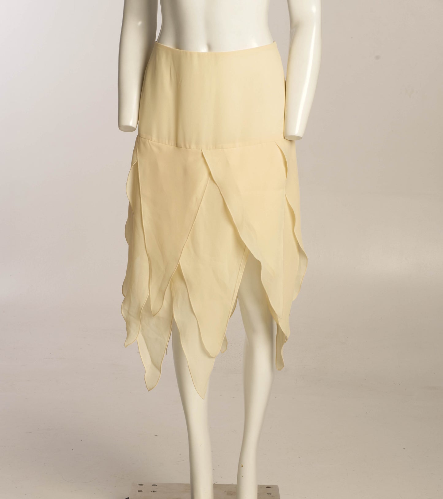 Cream Petal Hem Skirt