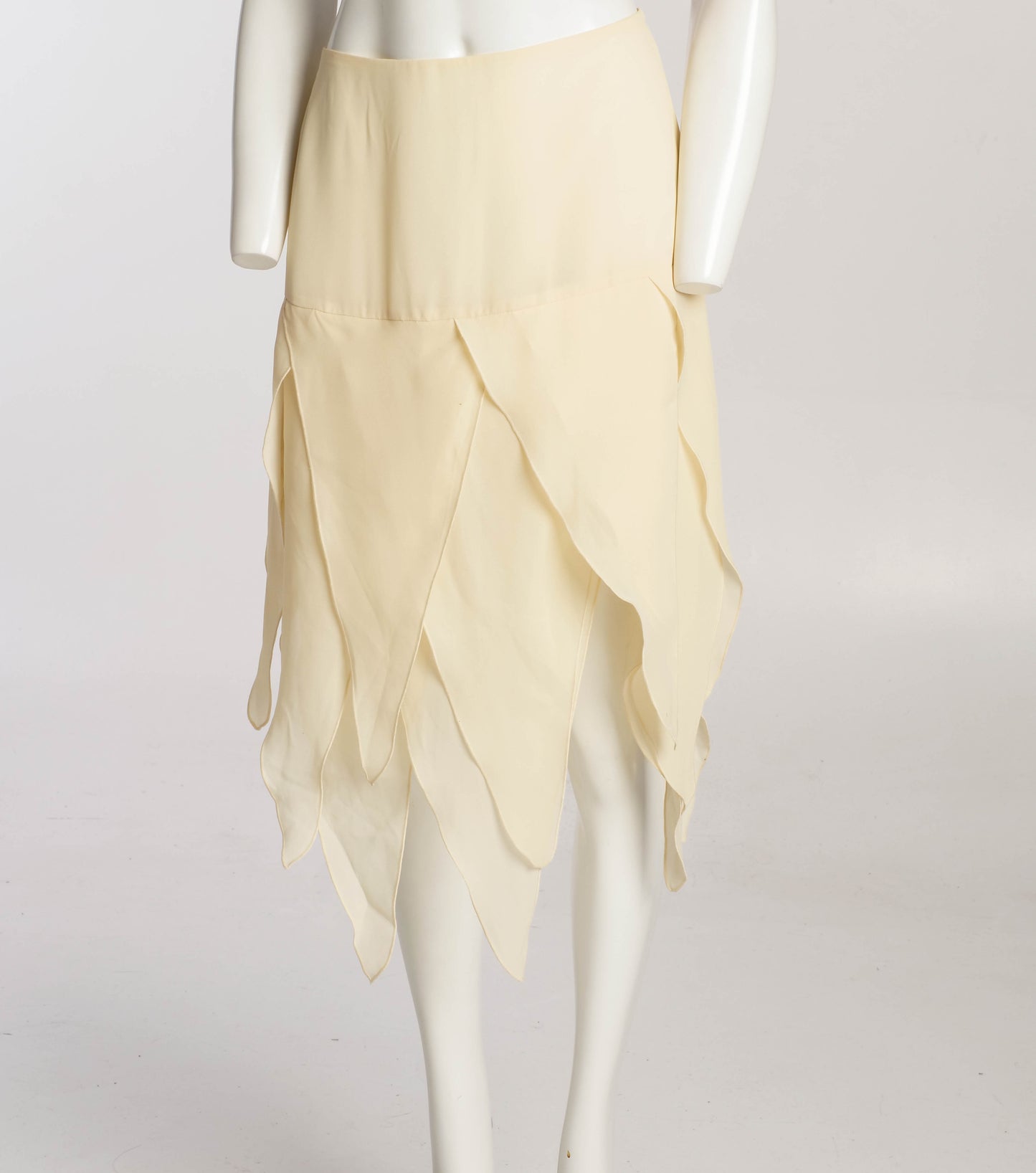 Cream Petal Hem Skirt