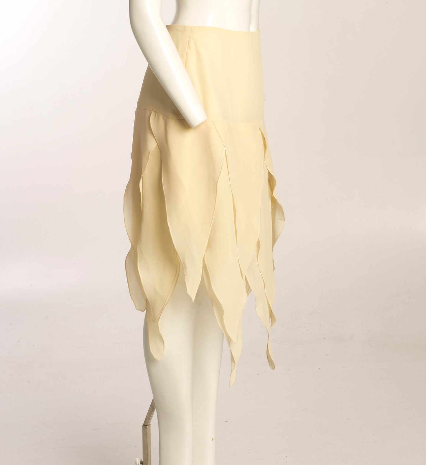 Cream Petal Hem Skirt