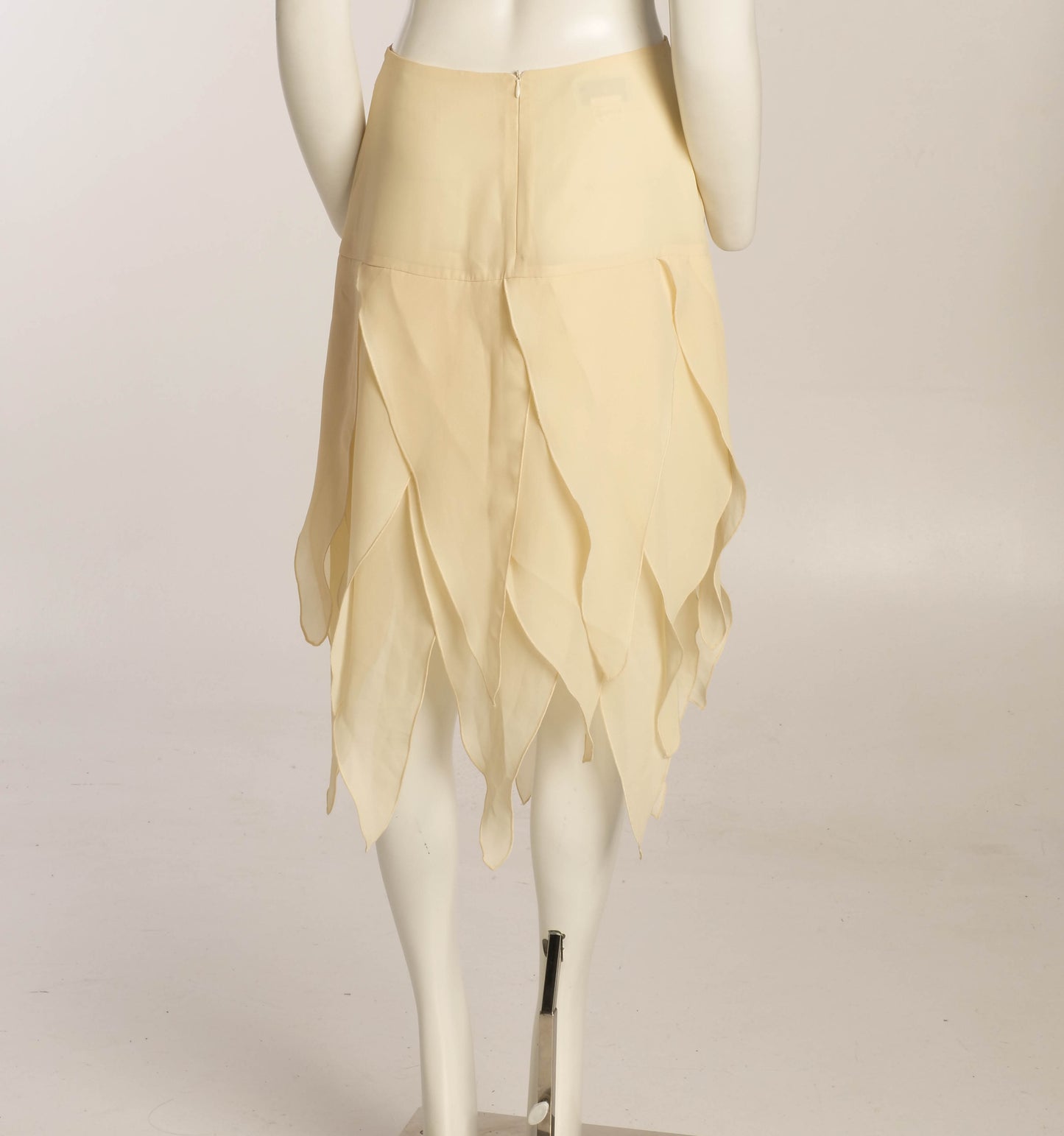 Cream Petal Hem Skirt