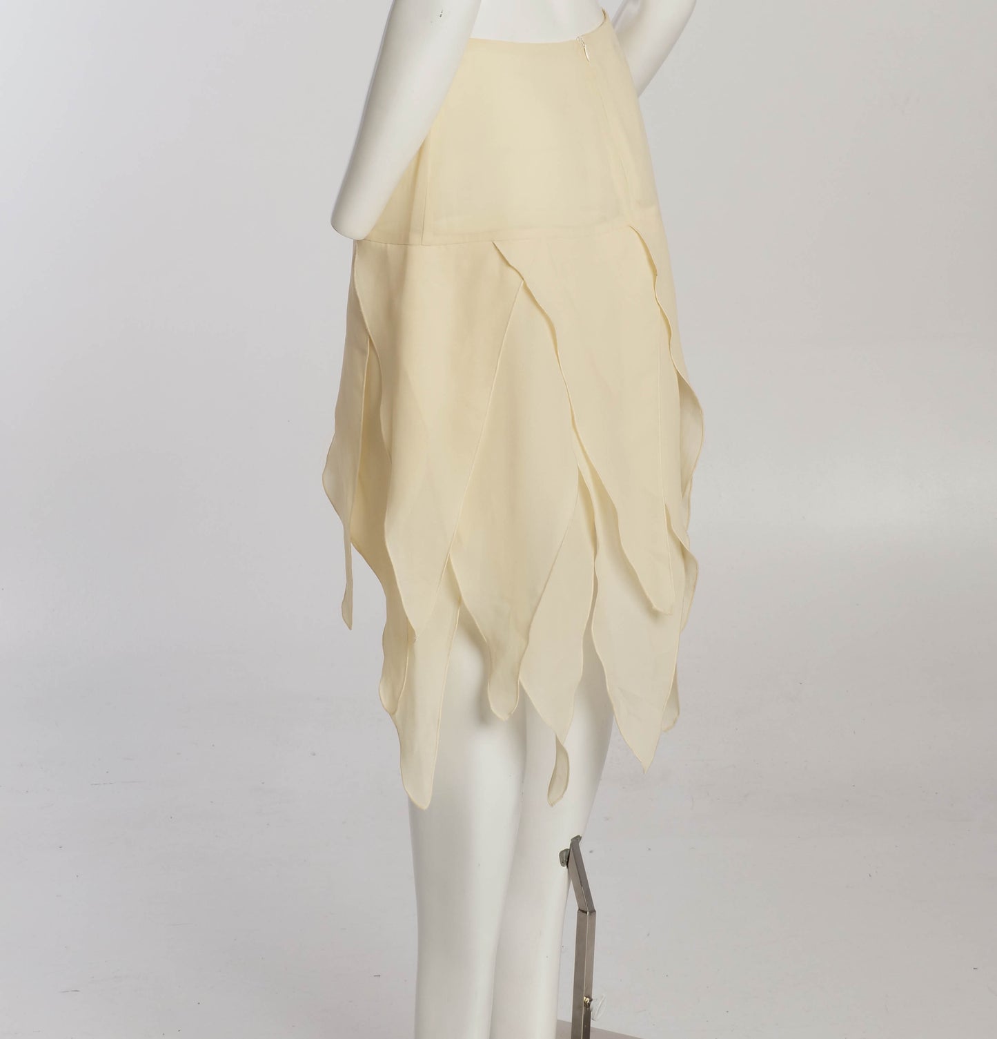 Cream Petal Hem Skirt