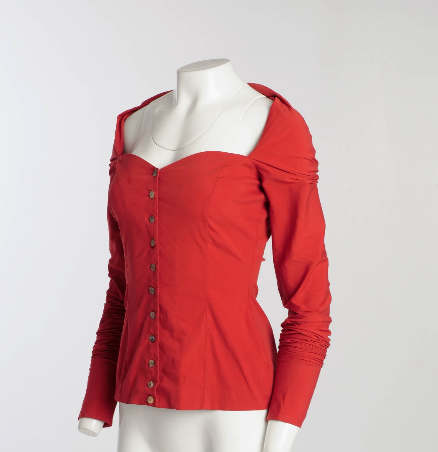 Dolce & Gabbana Red Orange Stretch Cotton Blouse