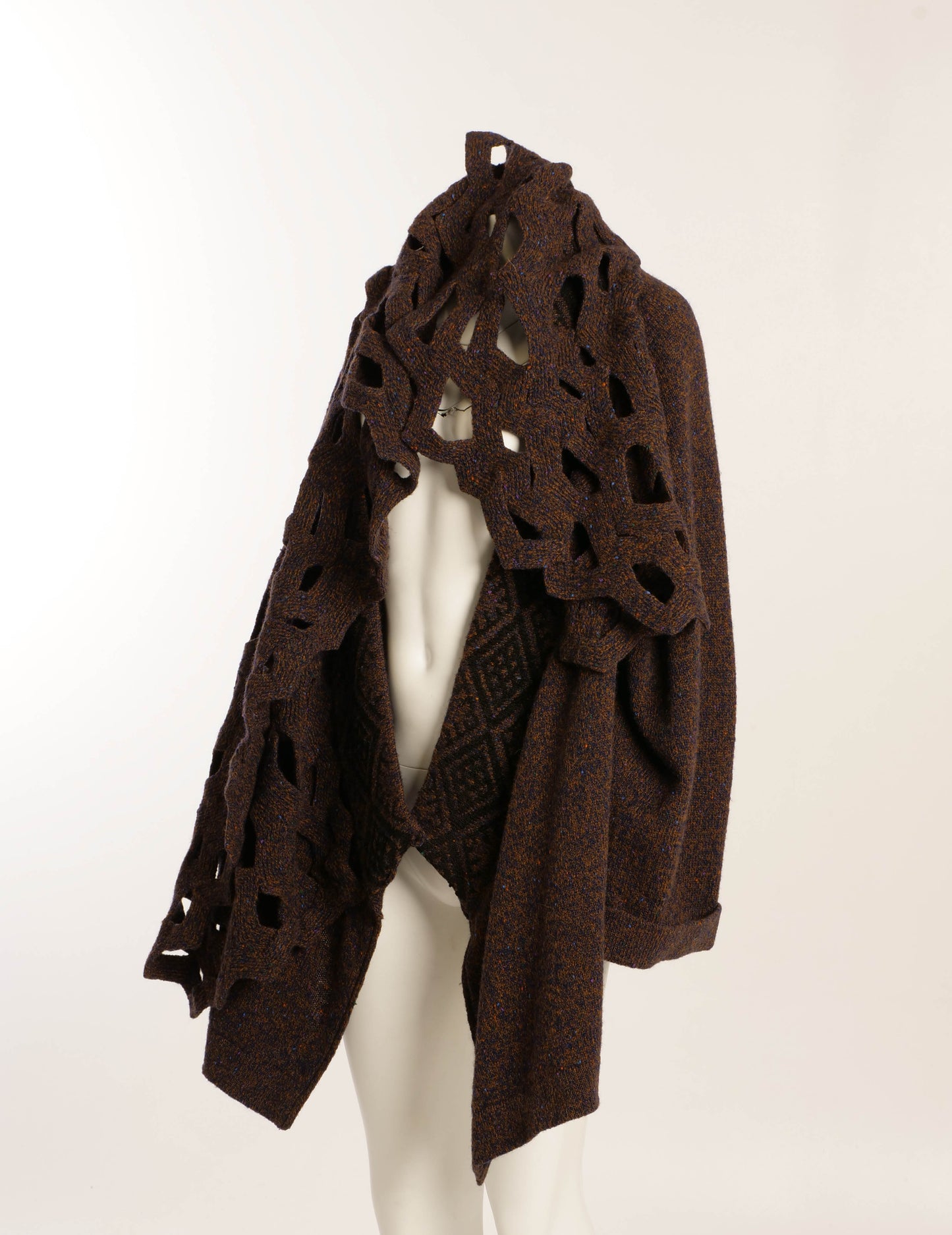 Ernestina Cerini Brown Marle Lattice Knit