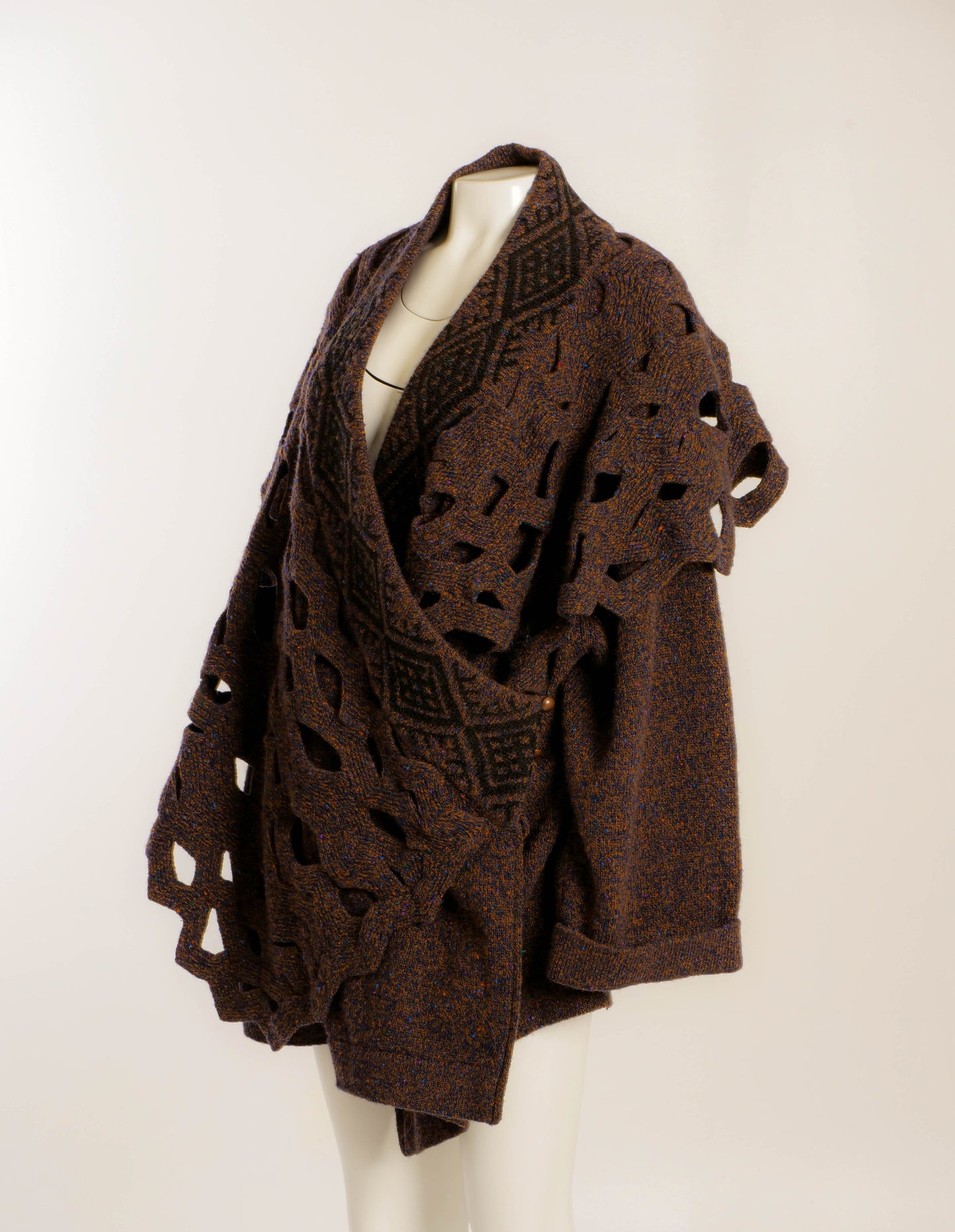 Ernestina Cerini Brown Marle Lattice Knit