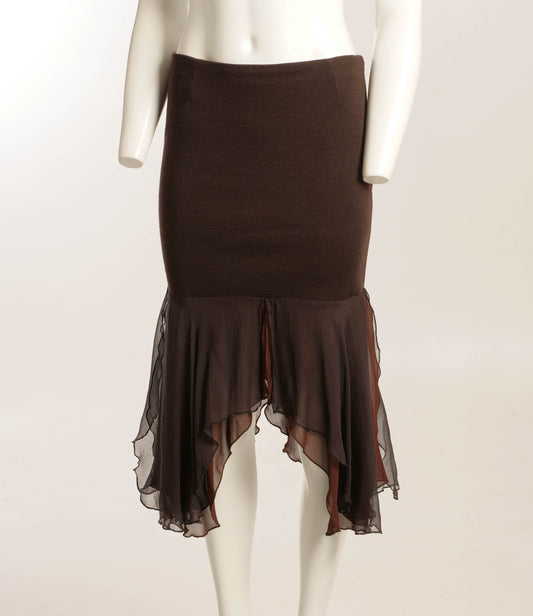 Romeo Gigli Silk and Wool Skirt