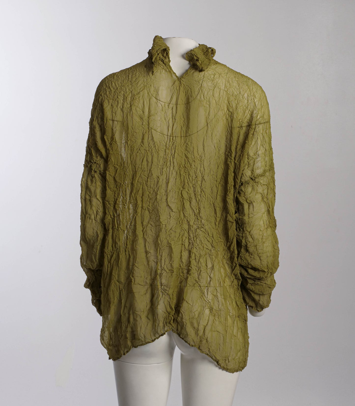 Issey Miyake Permanante Green Wrinkled Blouse