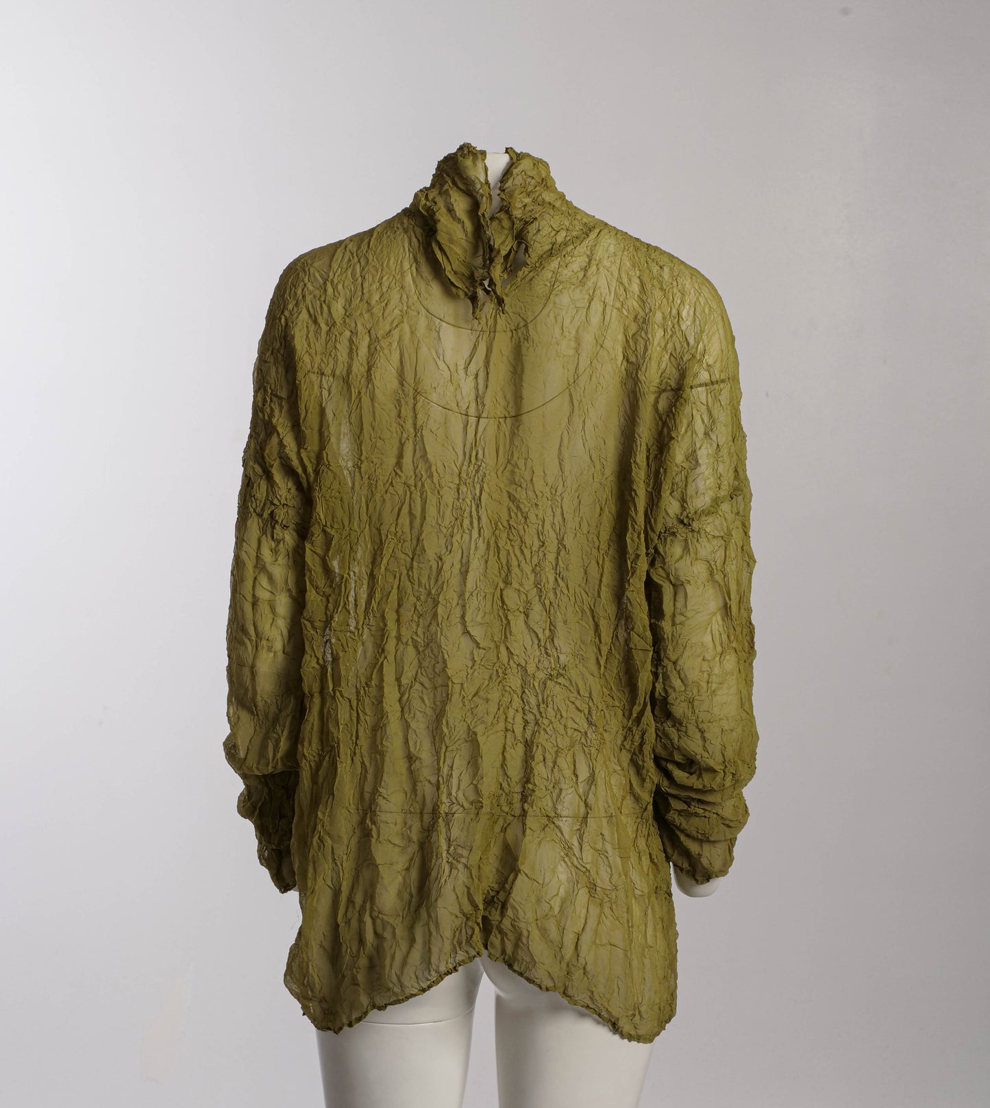 Issey Miyake Permanante Green Wrinkled Blouse