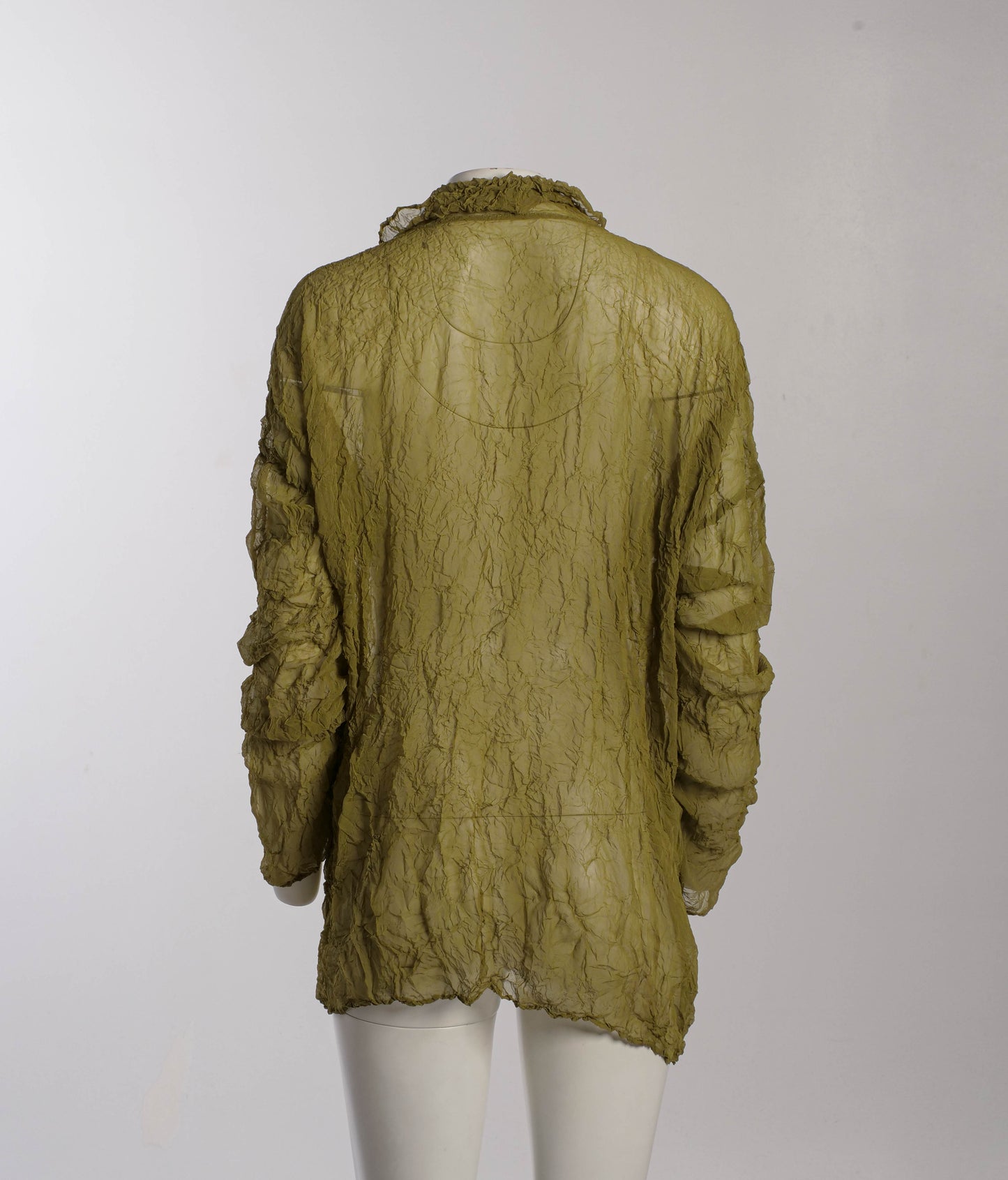 Issey Miyake Permanante Green Wrinkled Blouse