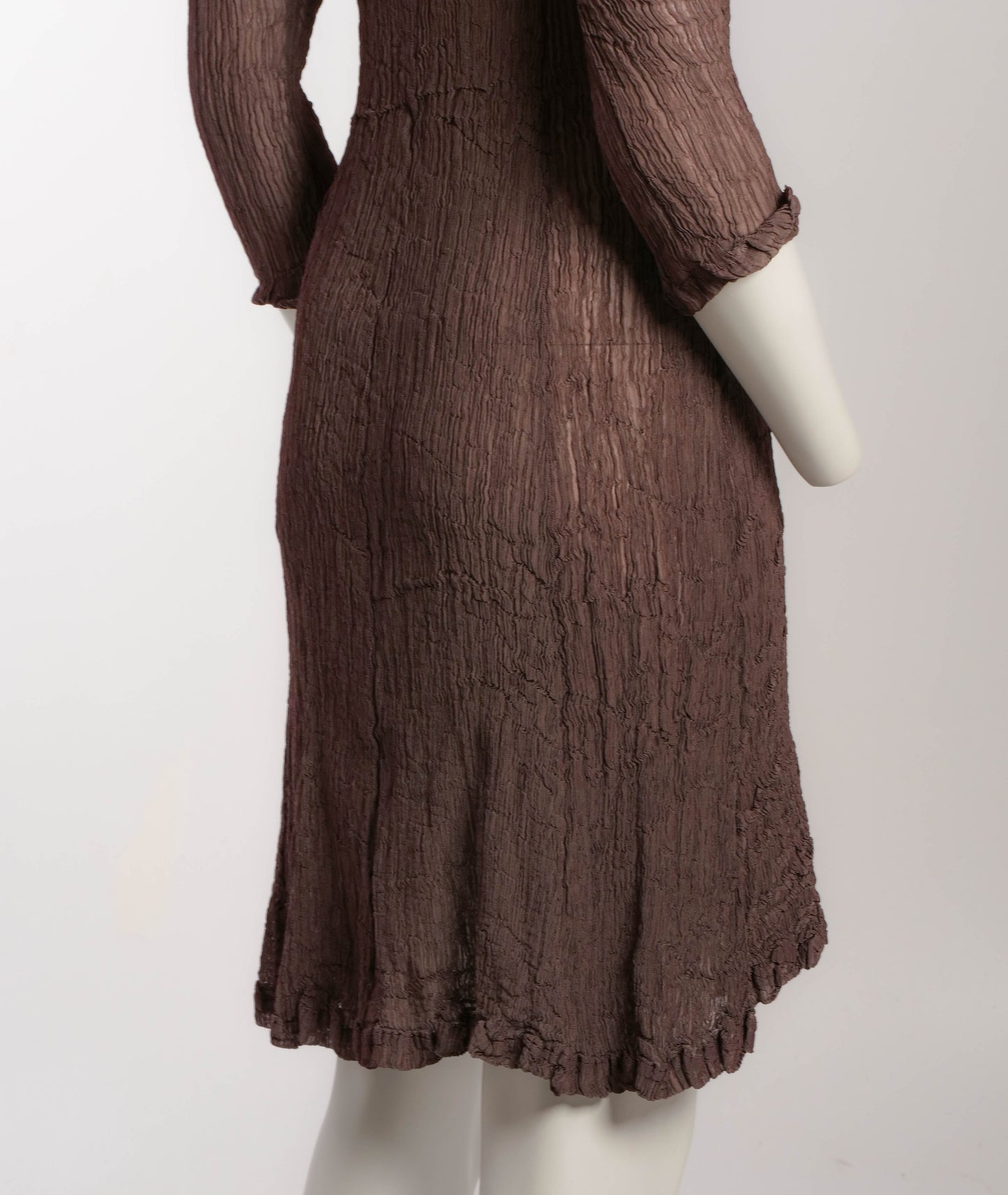 Issey Miyake  Finely Pleated Brown Dress