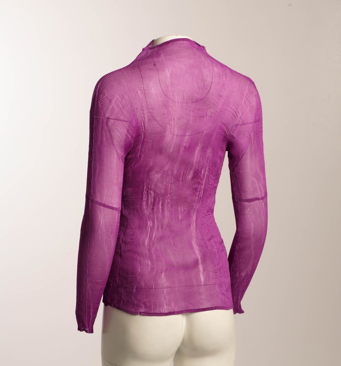 Purple Finely Pleated Turtleneck