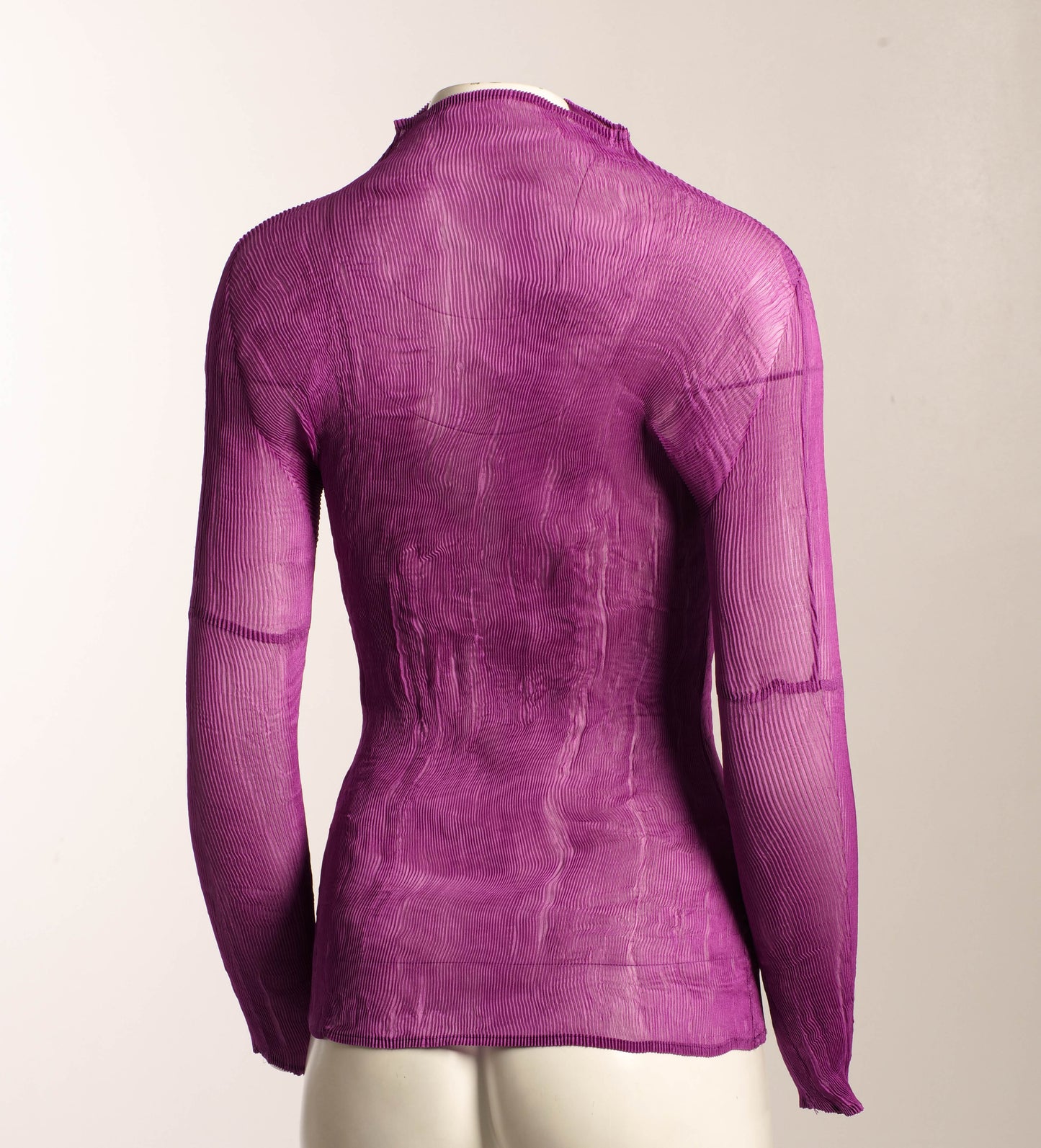 Purple Finely Pleated Turtleneck