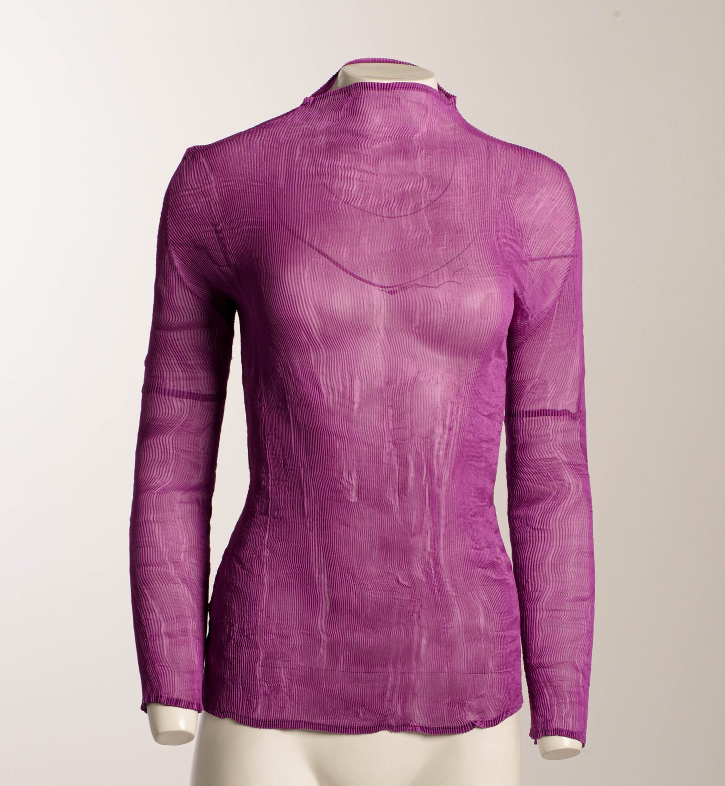 Purple Finely Pleated Turtleneck