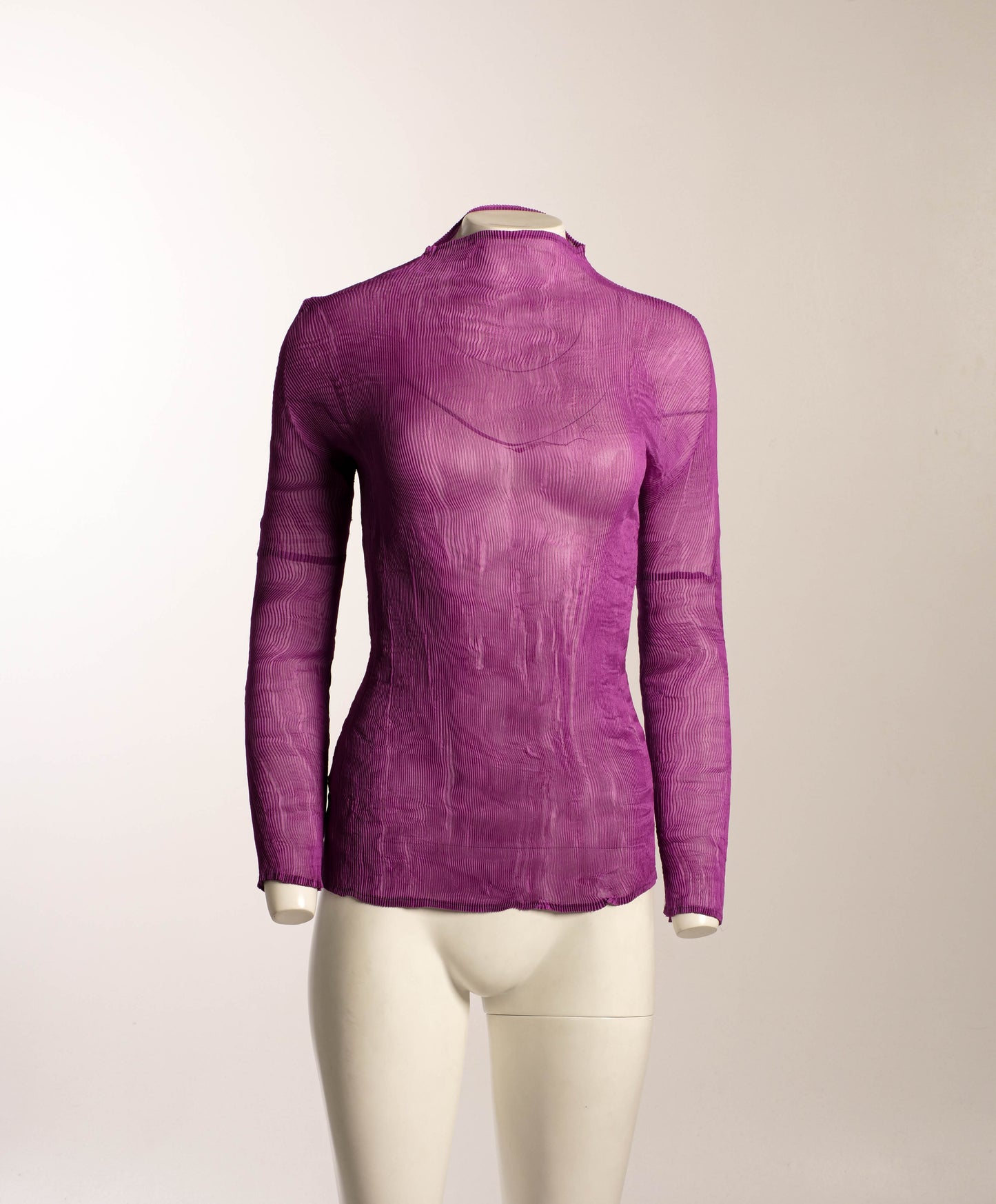 Purple Finely Pleated Turtleneck