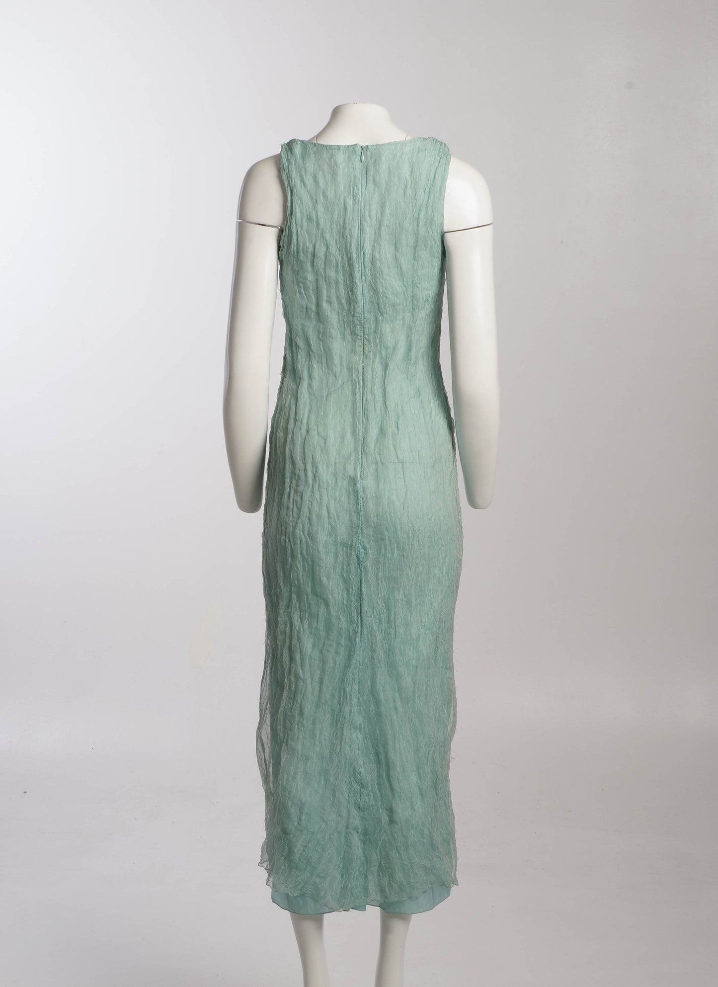 Gianfranco Ferre Studio Ice Blue Silk Metal Voile Dress