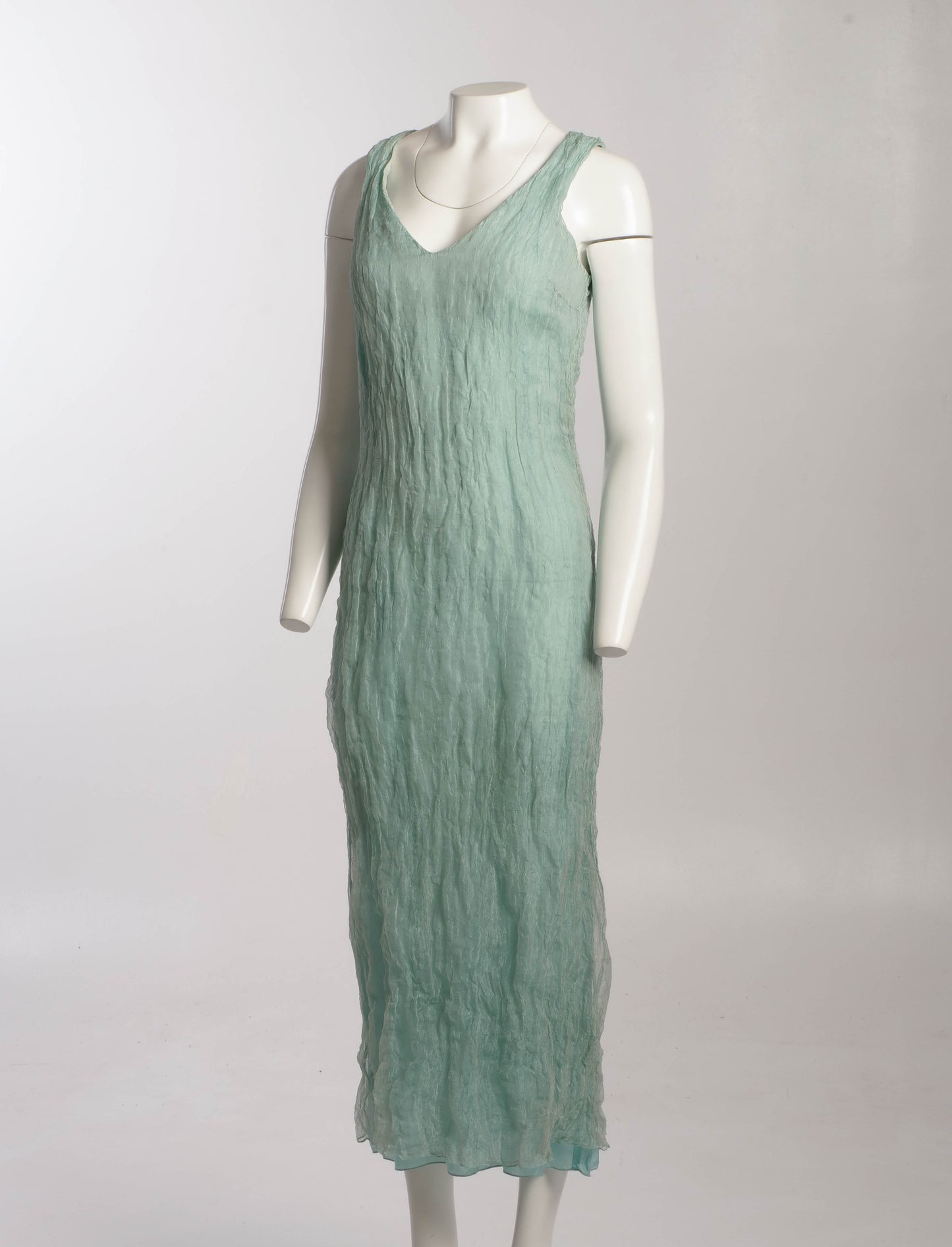 Gianfranco Ferre Studio Ice Blue Silk Metal Voile Dress