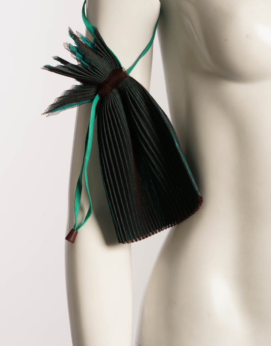 Issey Miyake Green Spikey Pouch Bag