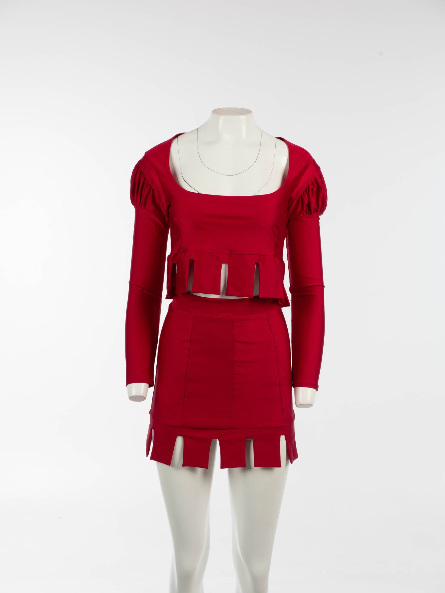 Pam Hogg A/W 1989 'Warrior Queen' Castellated Hem Red Set