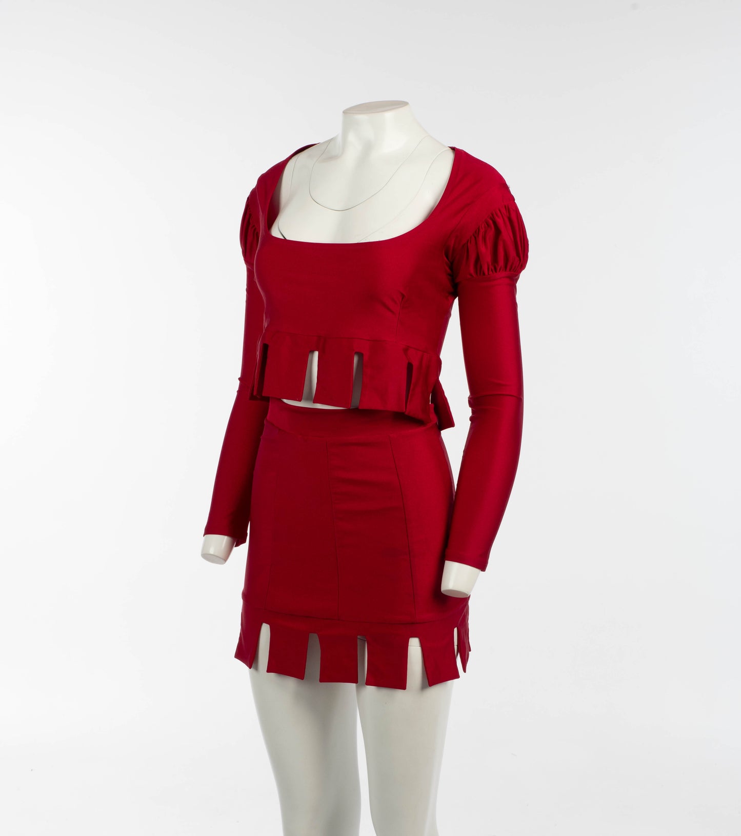 Pam Hogg A/W 1989 'Warrior Queen' Castellated Hem Red Set