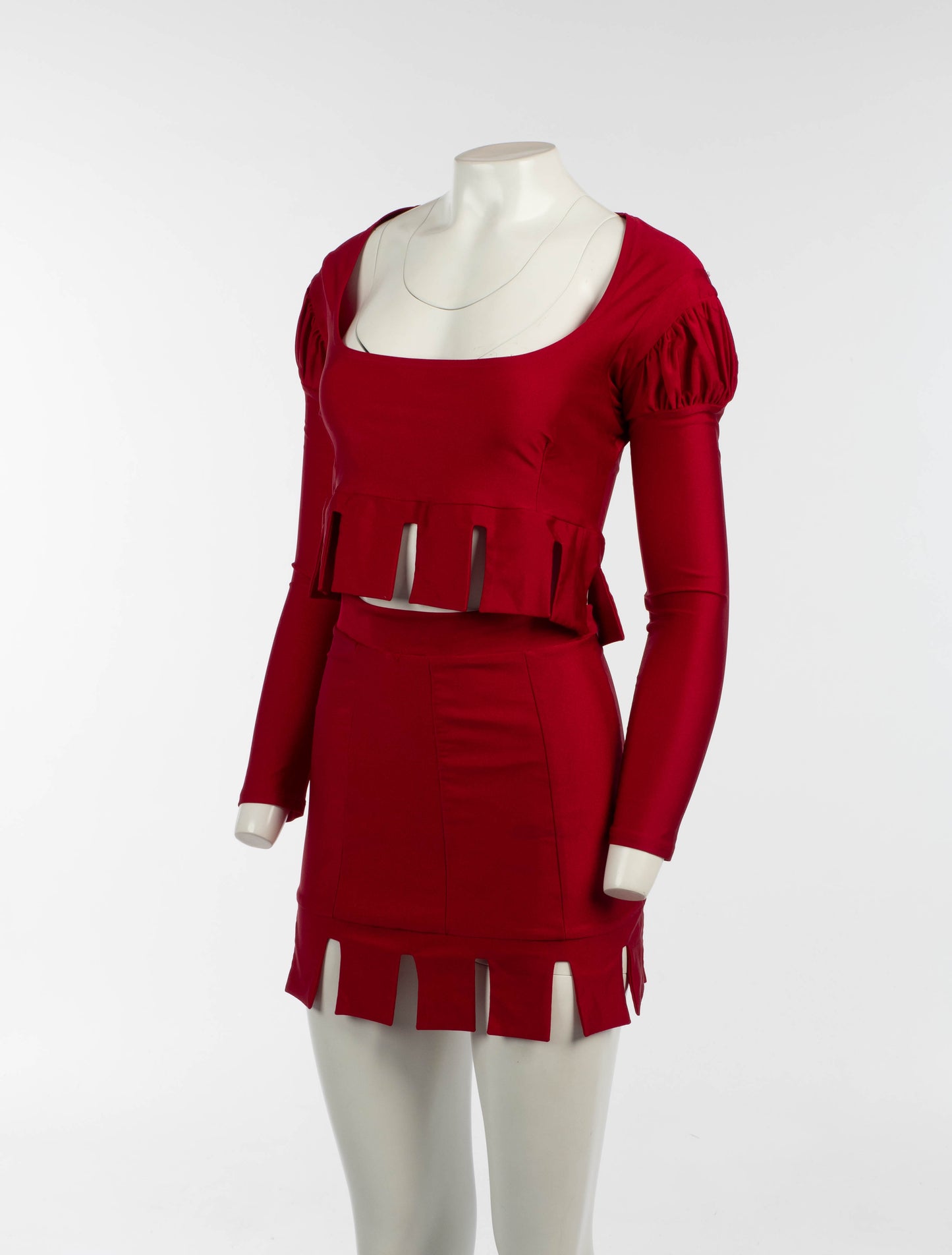 Pam Hogg A/W 1989 'Warrior Queen' Castellated Hem Red Set