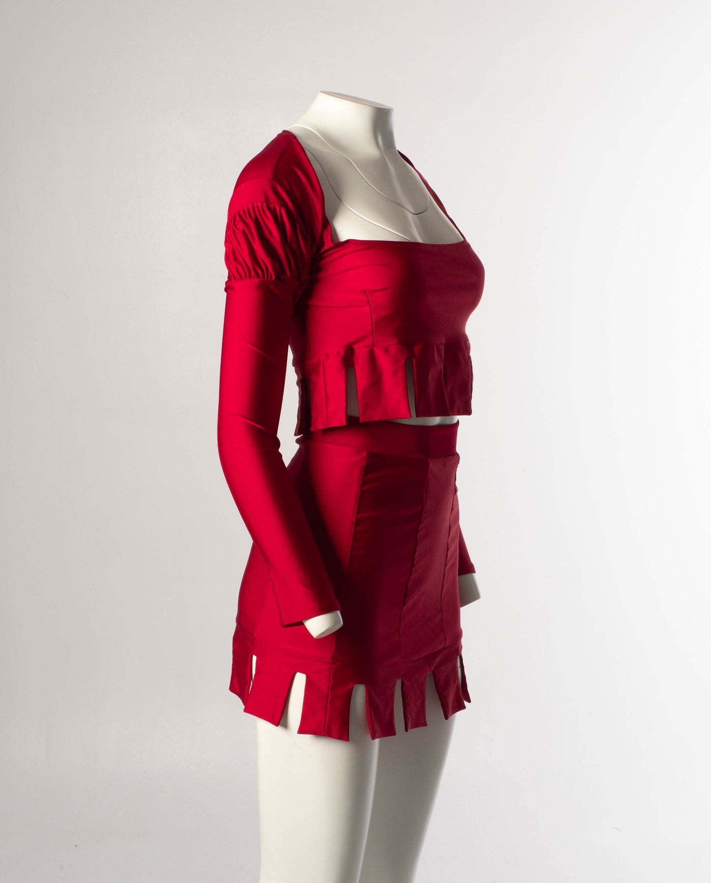 Pam Hogg A/W 1989 'Warrior Queen' Castellated Hem Red Set