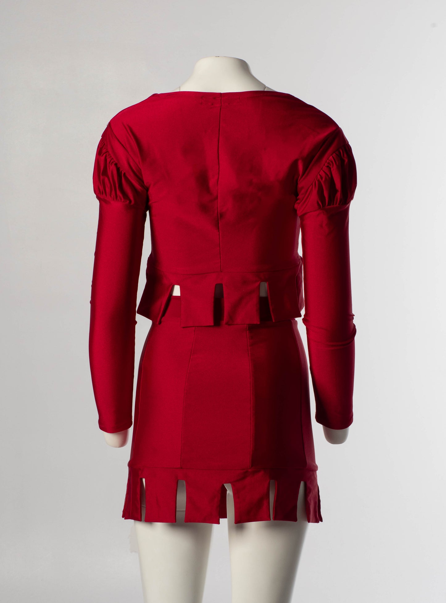 Pam Hogg A/W 1989 'Warrior Queen' Castellated Hem Red Set