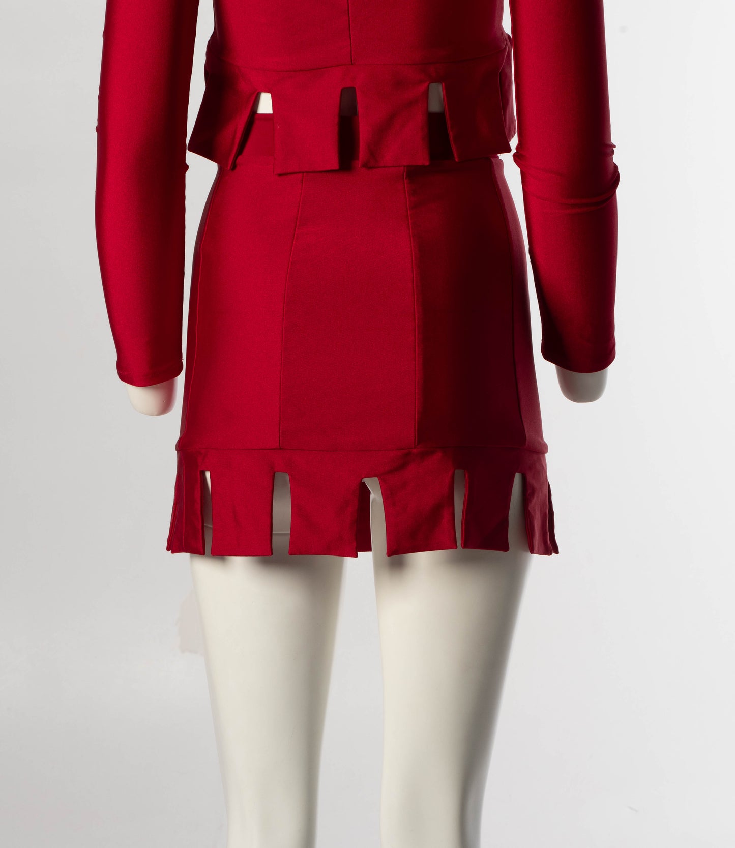 Pam Hogg A/W 1989 'Warrior Queen' Castellated Hem Red Set