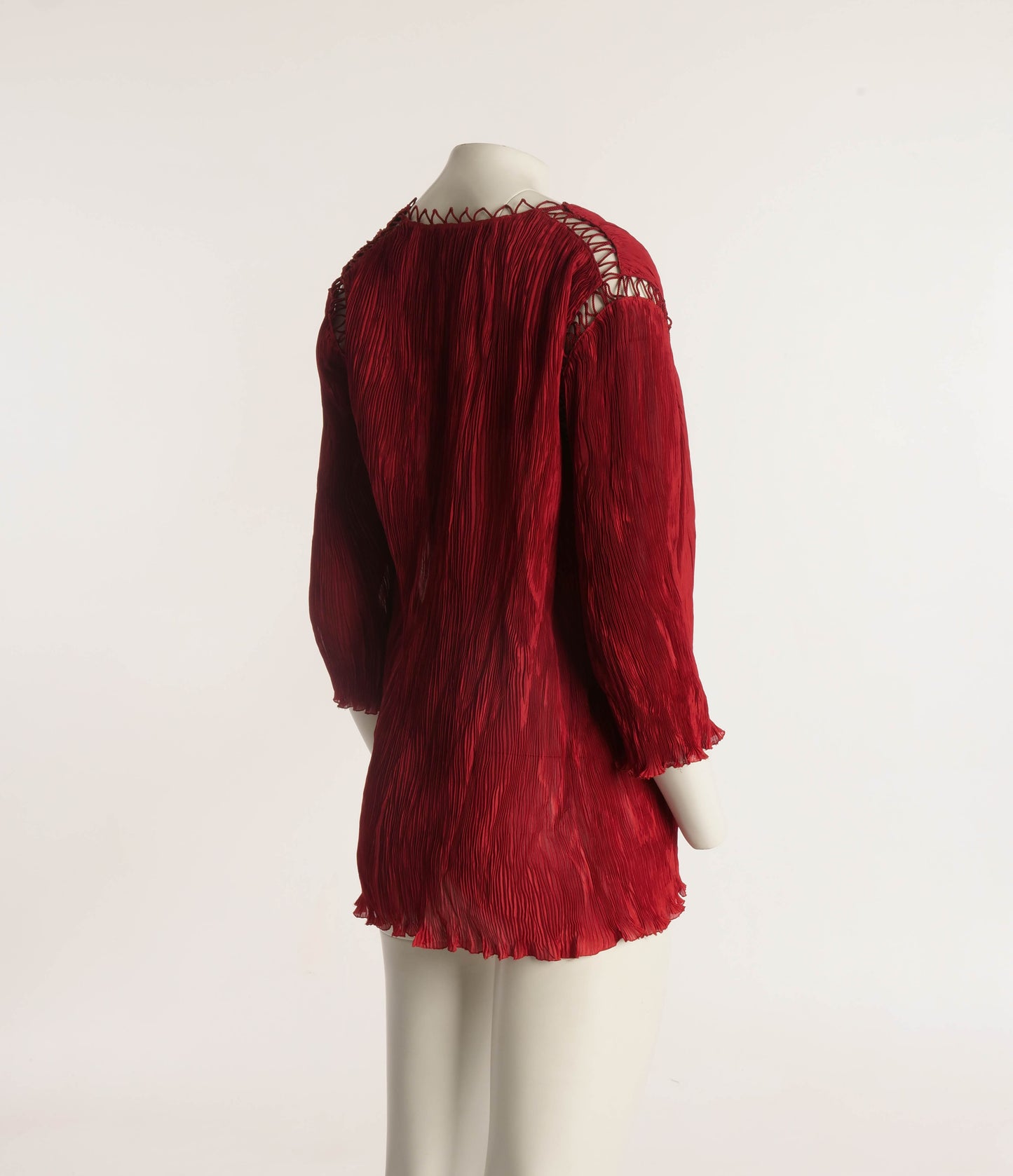 Lecoanet Hemant Red Pleated Jacket with Cord Detailing