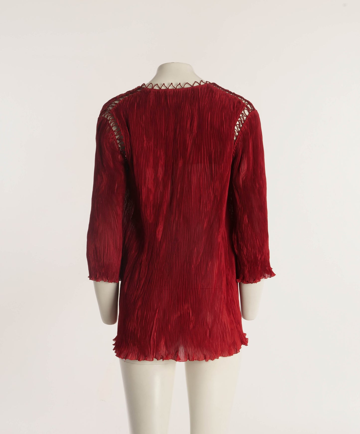 Lecoanet Hemant Red Pleated Jacket with Cord Detailing