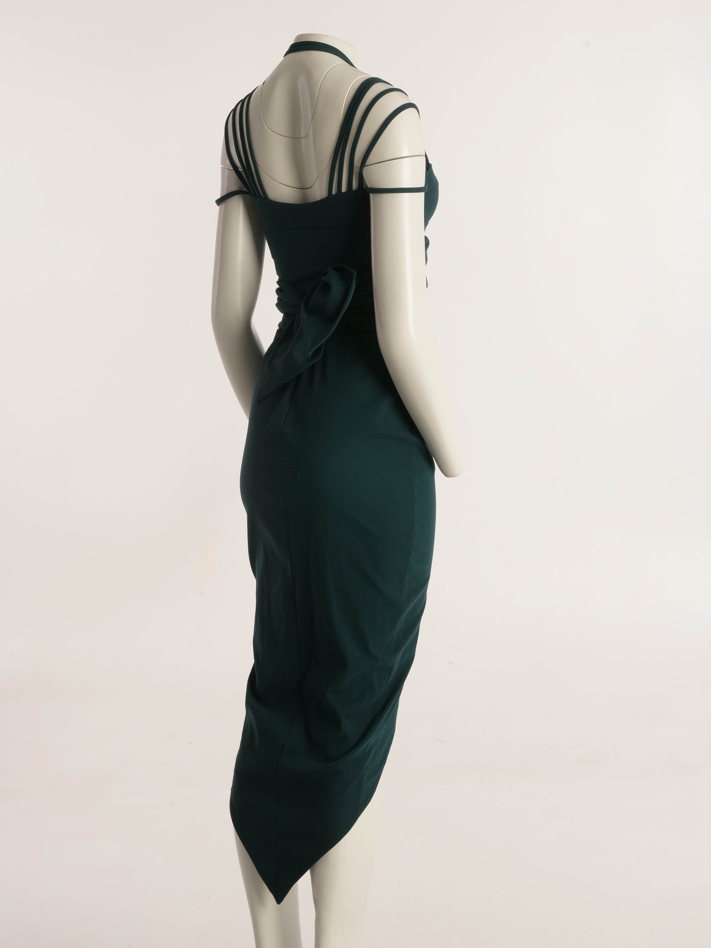 Romeo Gigli S/S 1993 Green Pointed Hem Dress