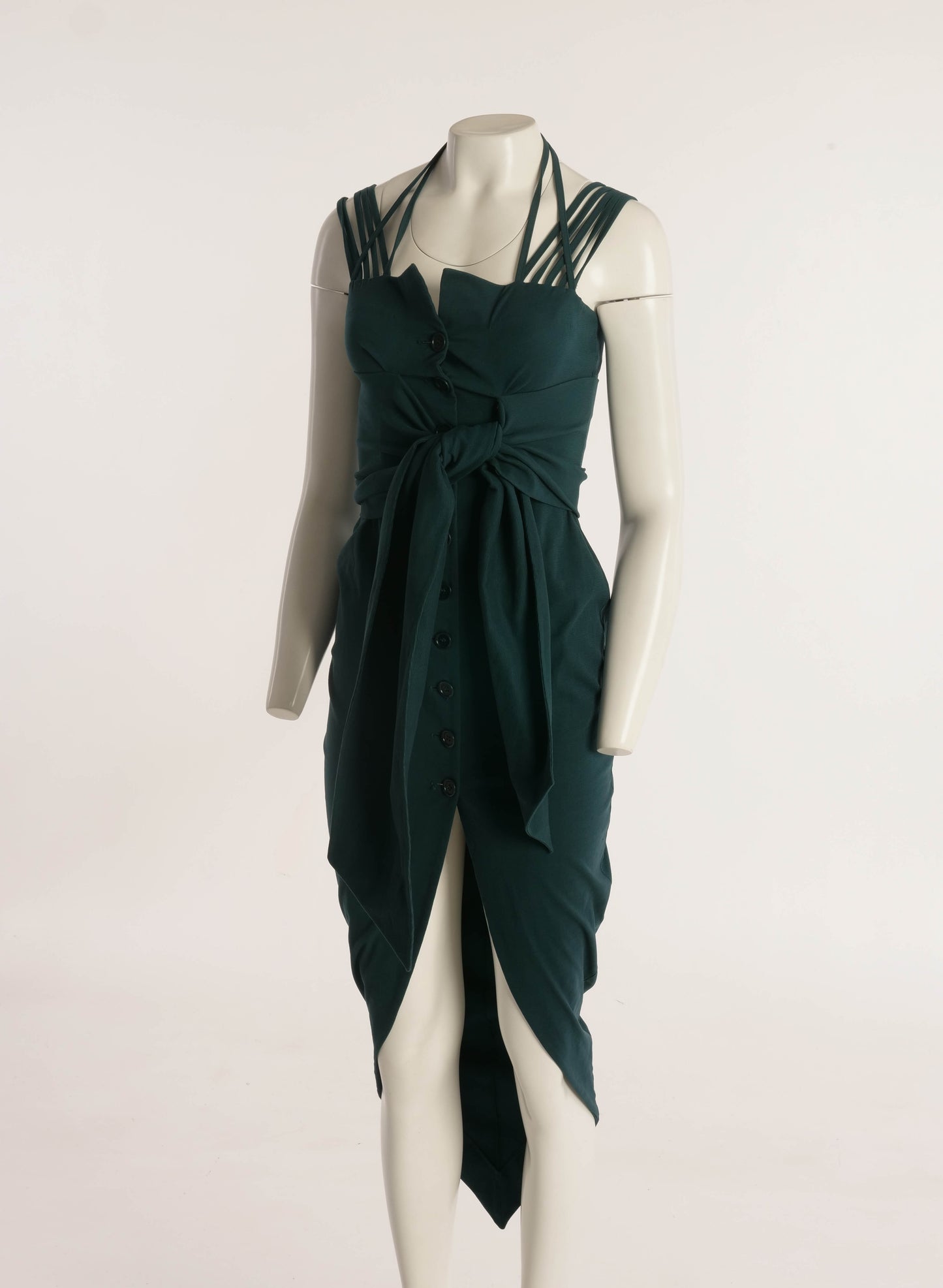 Romeo Gigli S/S 1993 Green Pointed Hem Dress