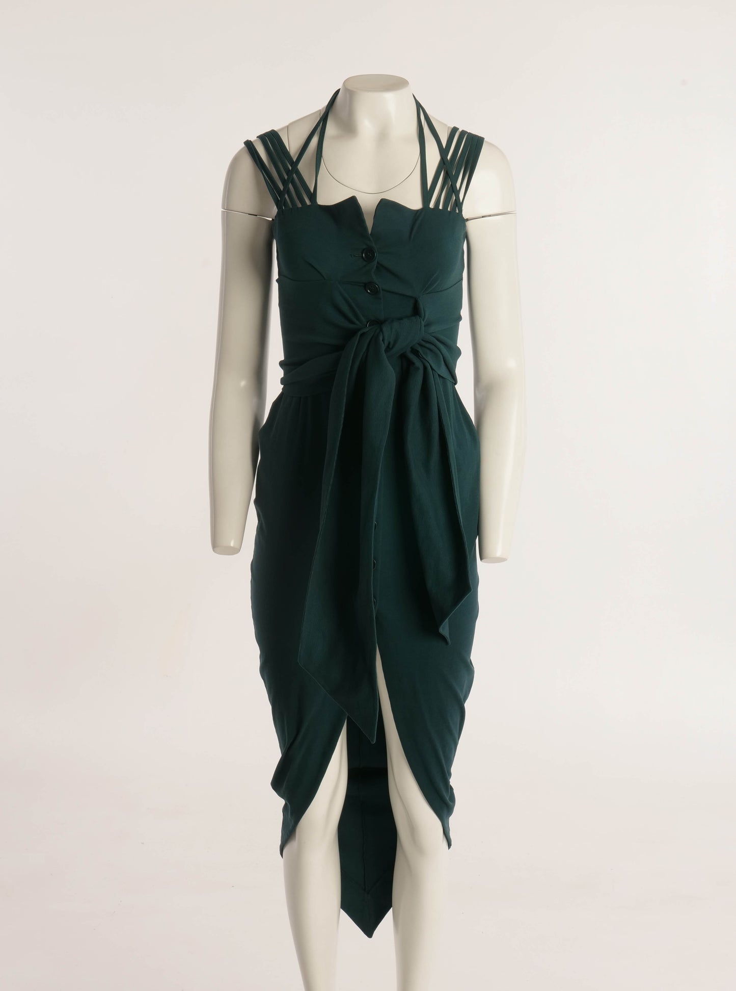 Romeo Gigli S/S 1993 Green Pointed Hem Dress