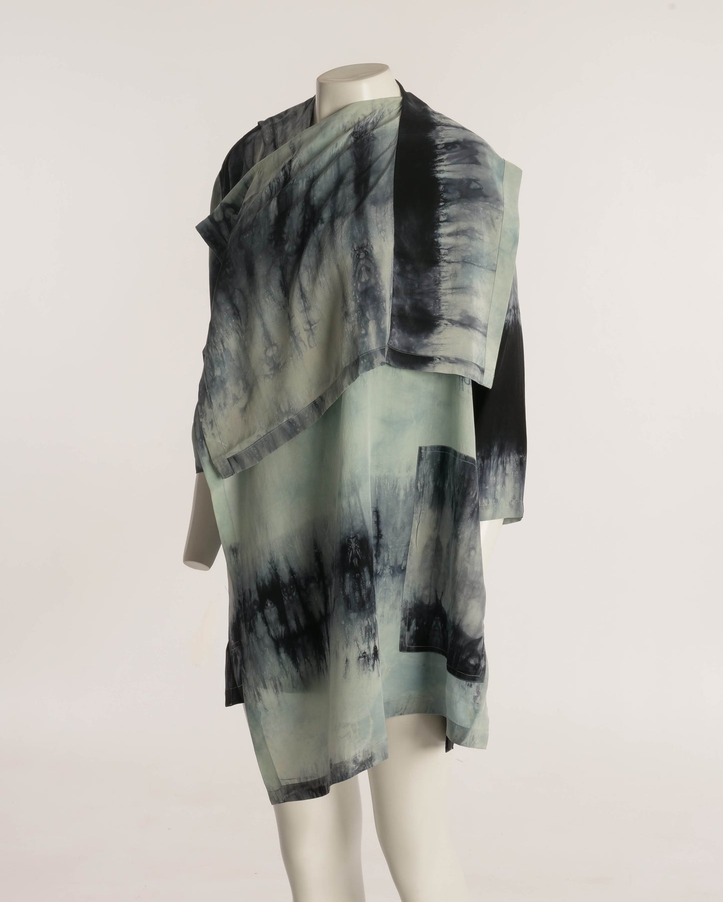 Workers for Freedom Indigo Dyed Silk Duster Jacket