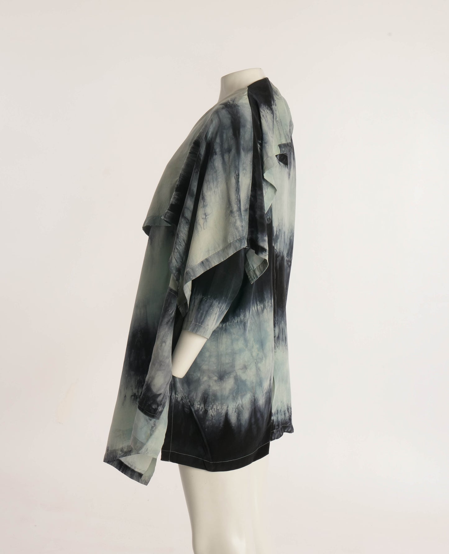 Workers for Freedom Indigo Dyed Silk Duster Jacket