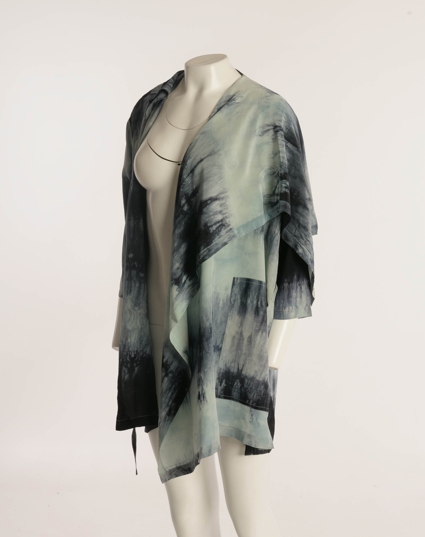 Workers for Freedom Indigo Dyed Silk Duster Jacket