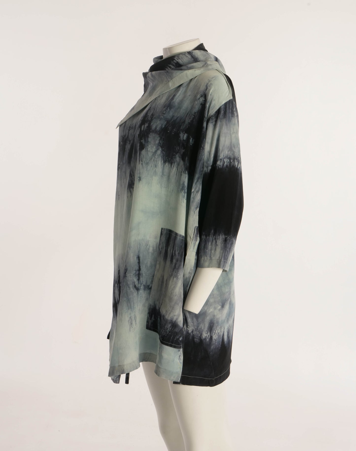 Workers for Freedom Indigo Dyed Silk Duster Jacket