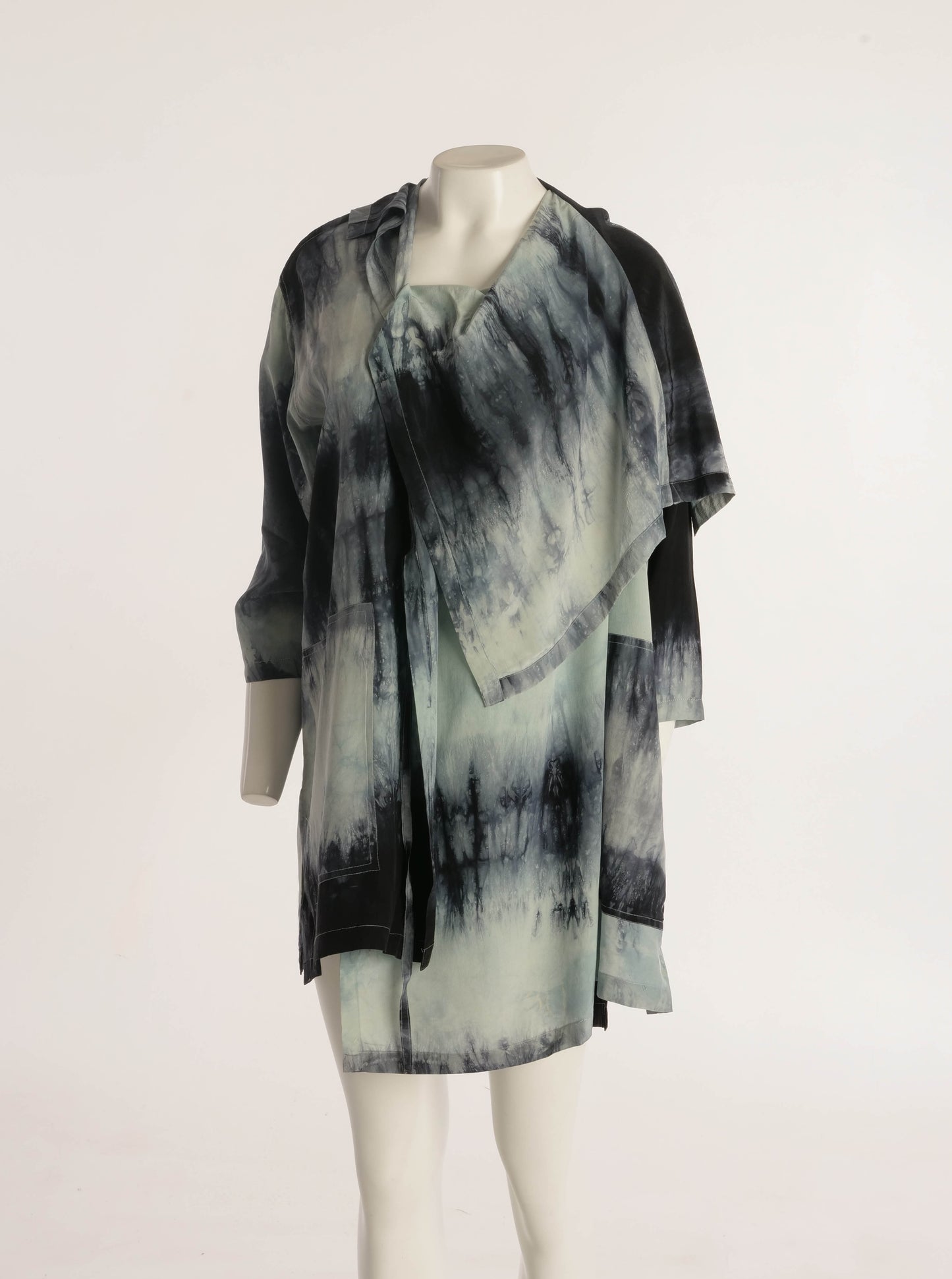 Workers for Freedom Indigo Dyed Silk Duster Jacket