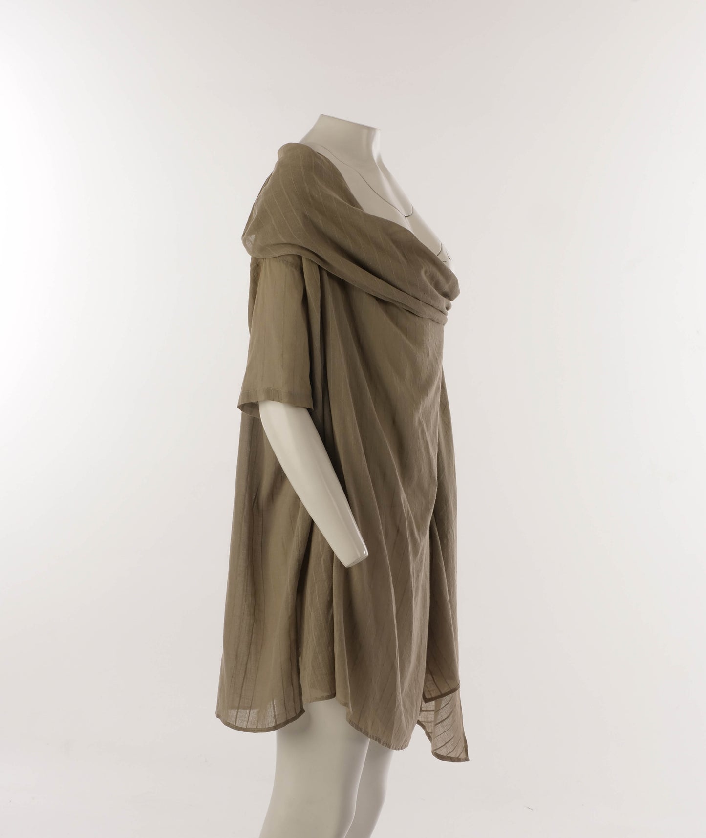 Romeo Gigli 1980s Sage Green Draped Tunic Dress