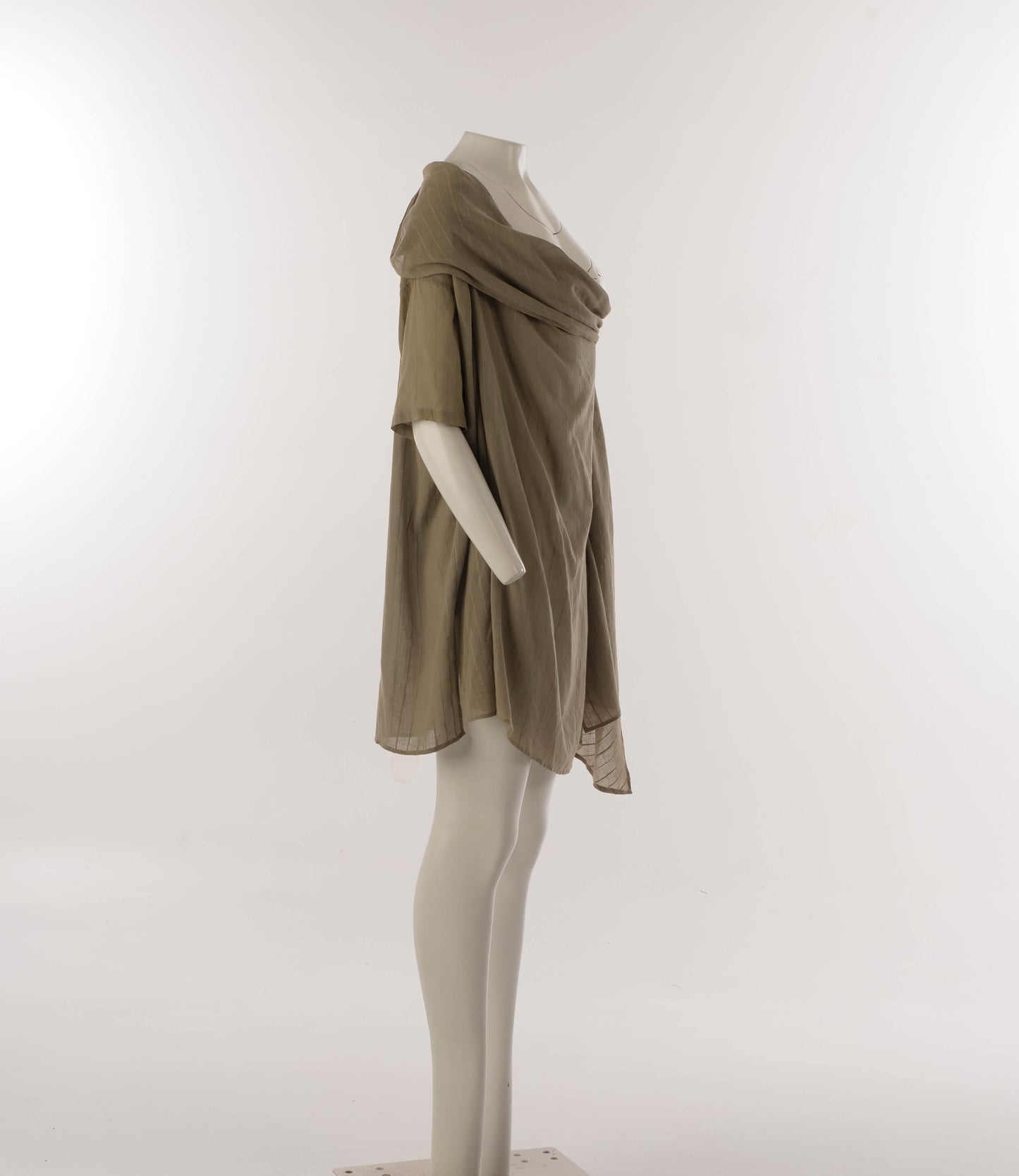 Romeo Gigli 1980s Sage Green Draped Tunic Dress