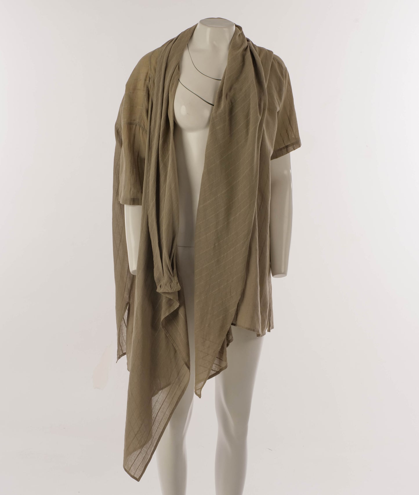 Romeo Gigli 1980s Sage Green Draped Tunic Dress