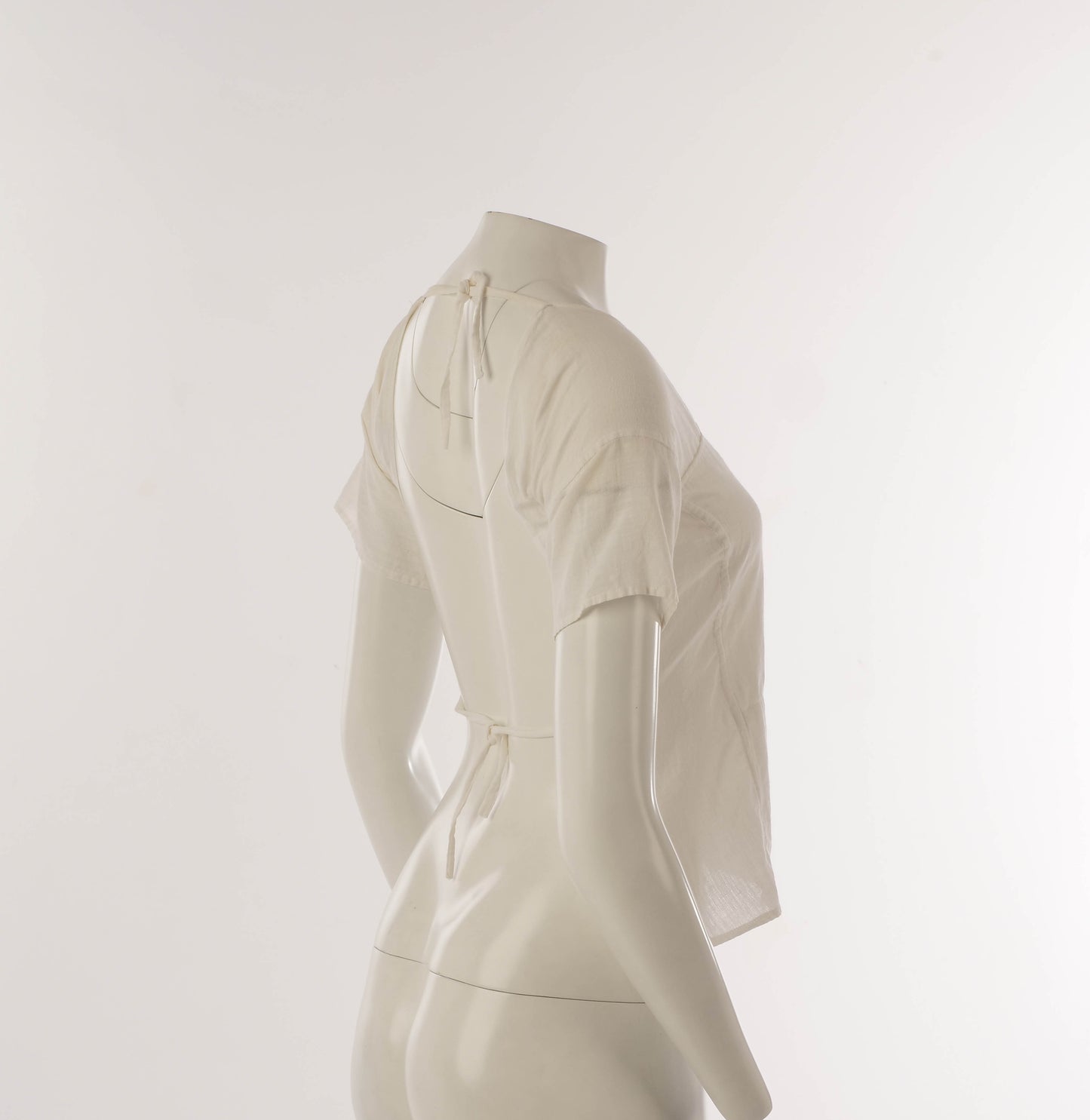 Costume National 1990s White Tie Back Blouse