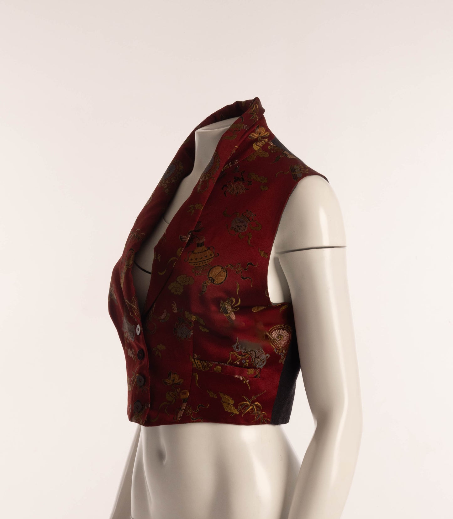 Callaghan by Romeo Gigli 1989 Red Brocade Waistcoat