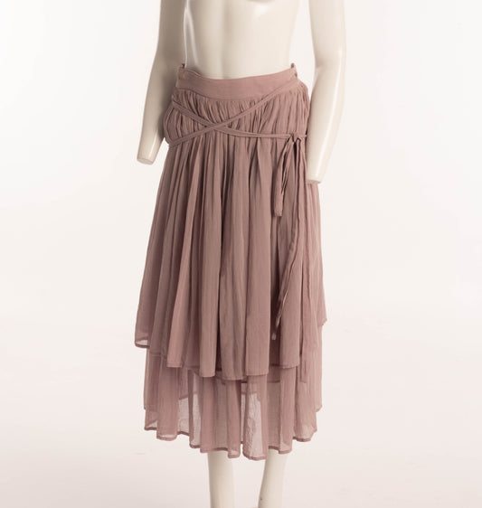 Dolce & Gabbana Dusky Pink Cotton Baroque Skirt